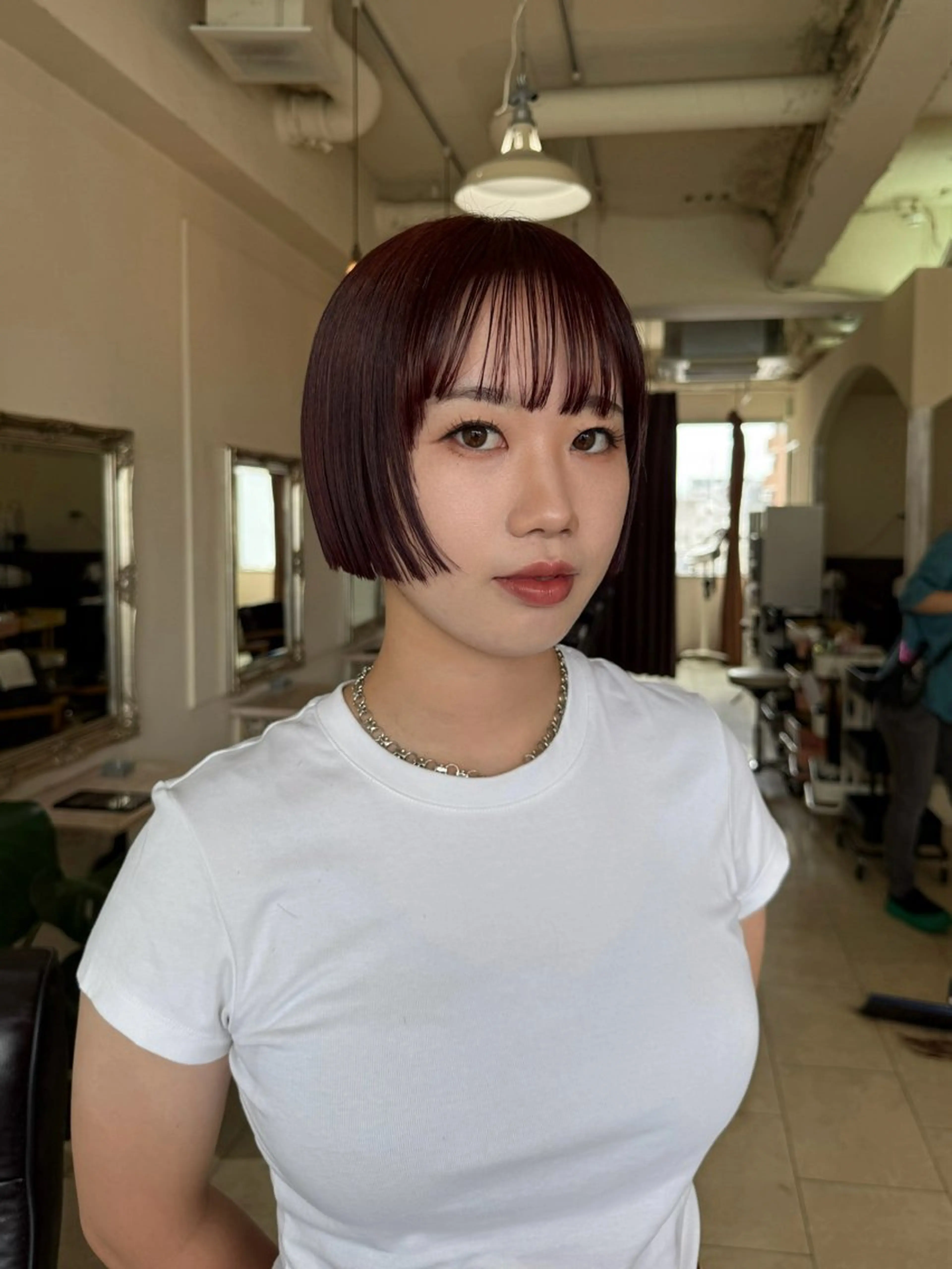 ショート ヘアカラー Maho/海外 レイヤー/ハッシュのヘアスタイル