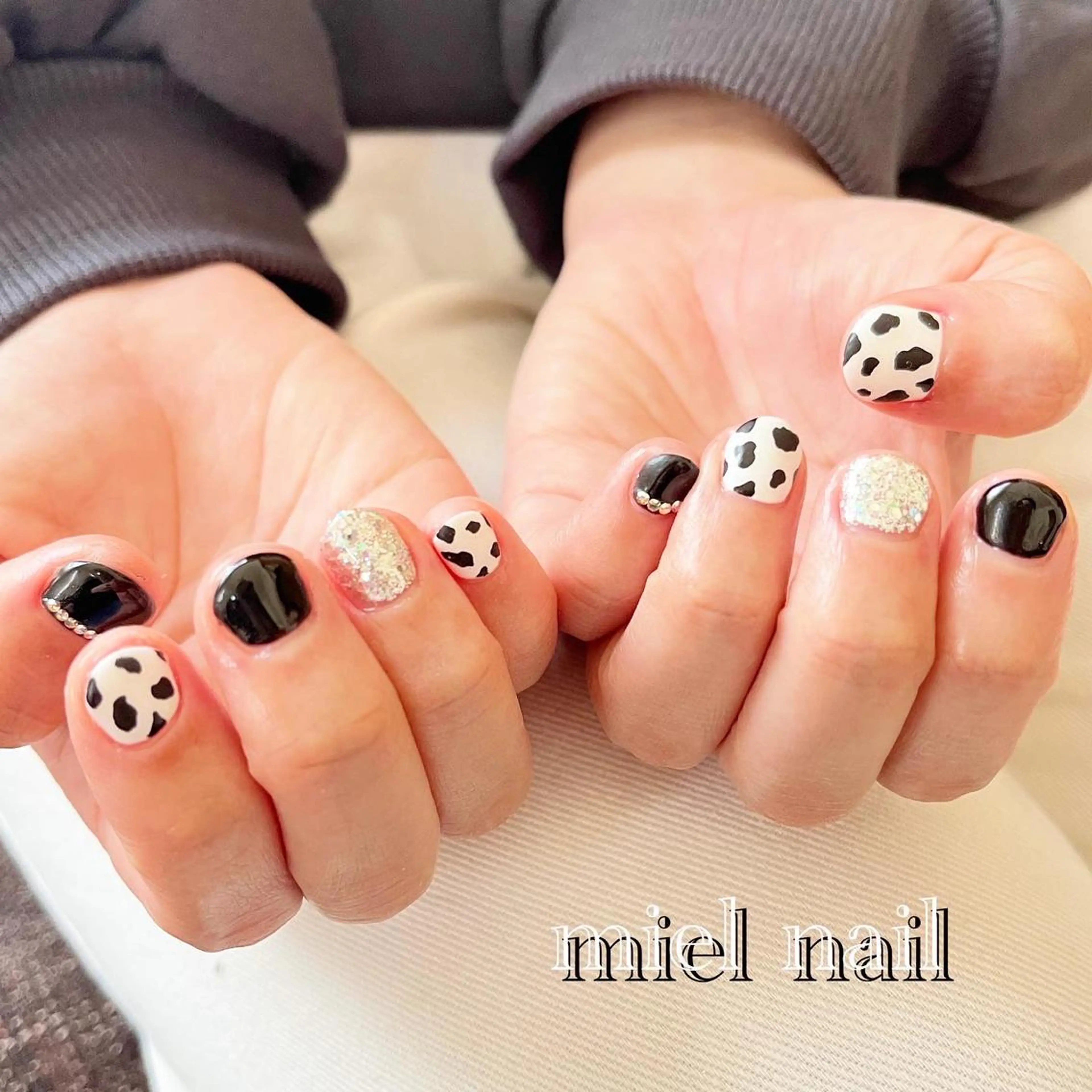 ネイル 持ち込み ショートネイル 春ネイル ハンドネイル miel nailのネイルデザイン