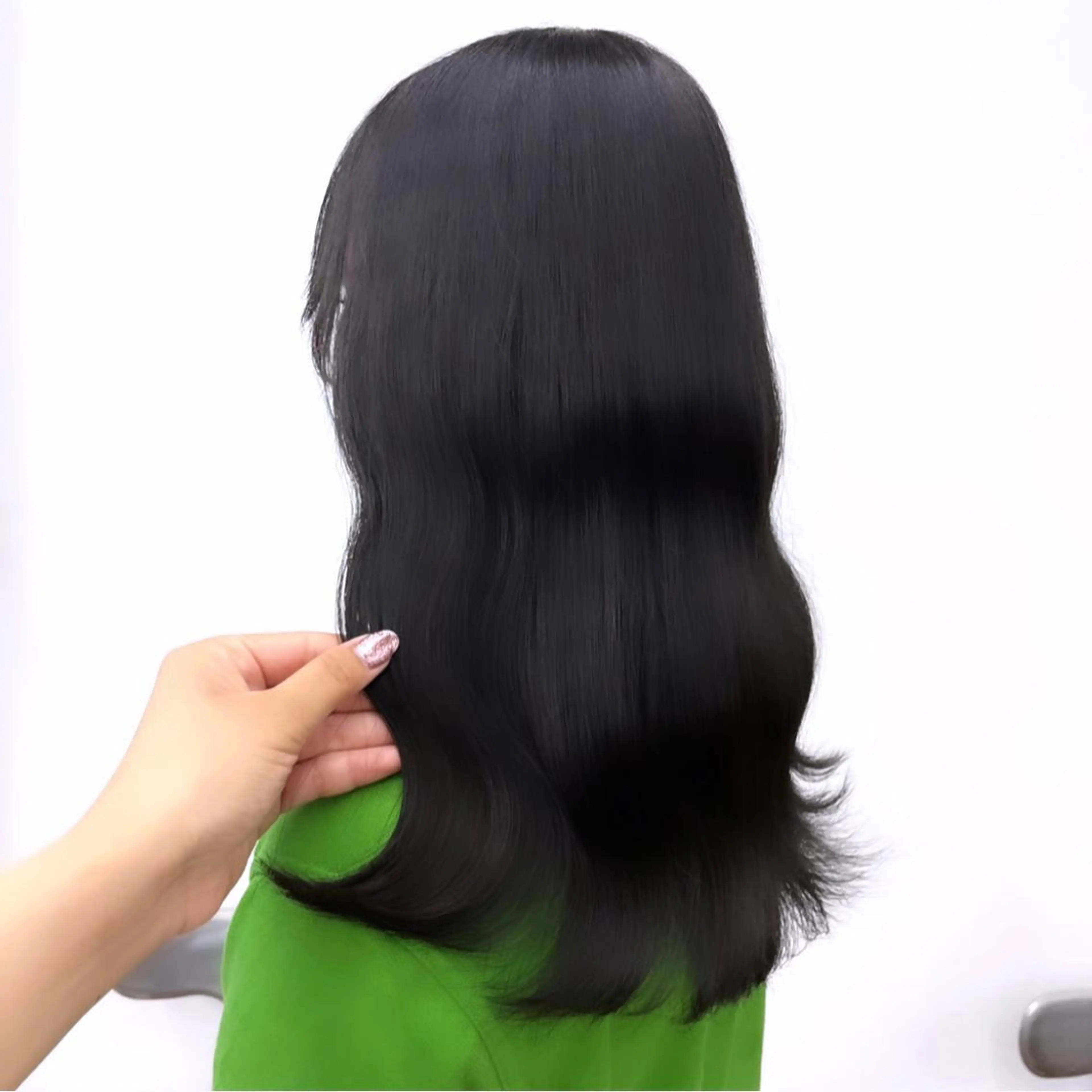 セミロング カラー ヘアアレンジ 成人式 結婚式・ブライダル 黒髪 ブルーカラー ブルーブラック HIROKO / 透明感暖色カラー🎀のヘアスタイル