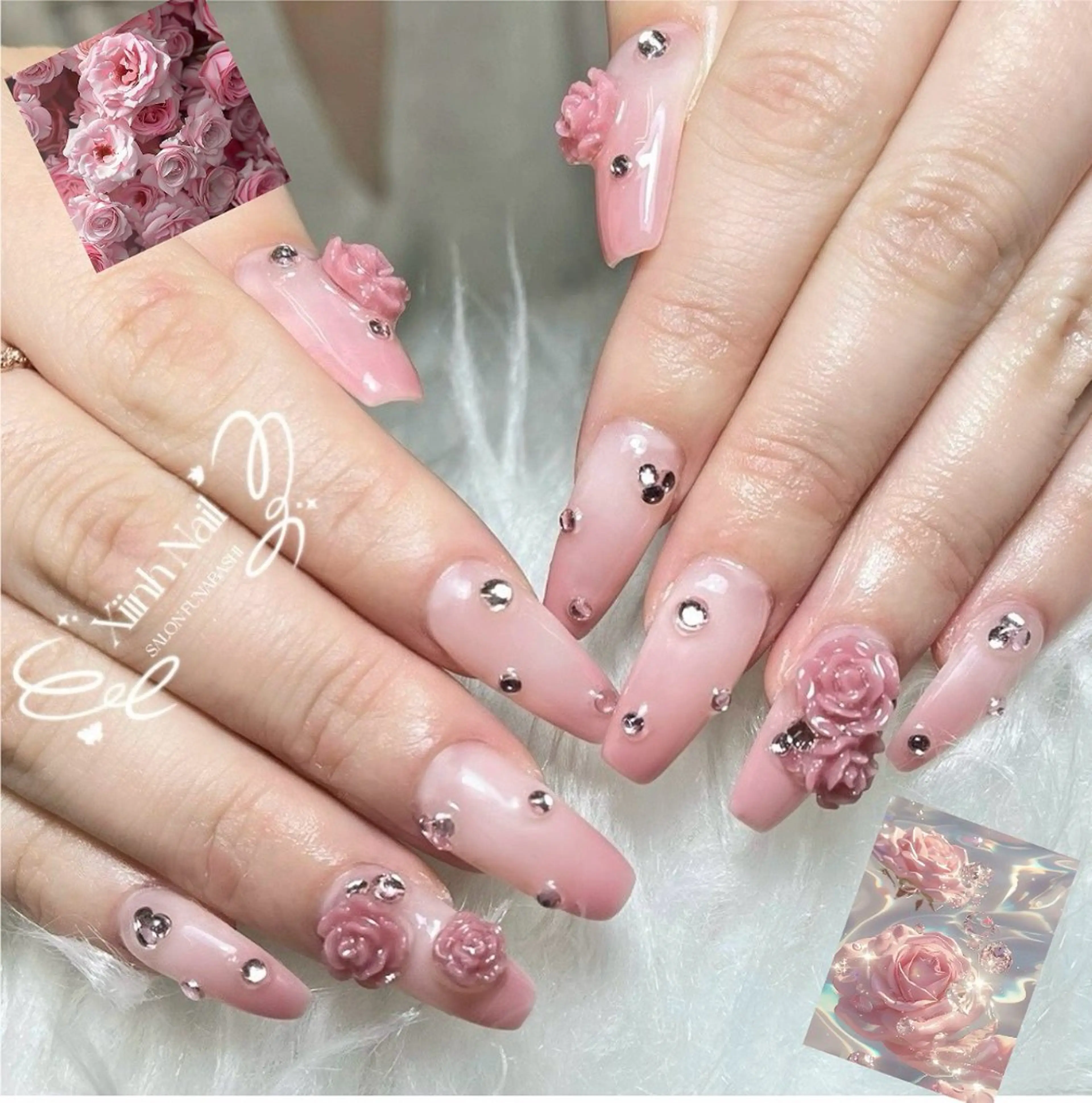 ネイル チークネイル 桜ネイル 長さ出し フットネイル ジェルネイル ハンドネイル XIINH NAIL SALONのネイルデザイン