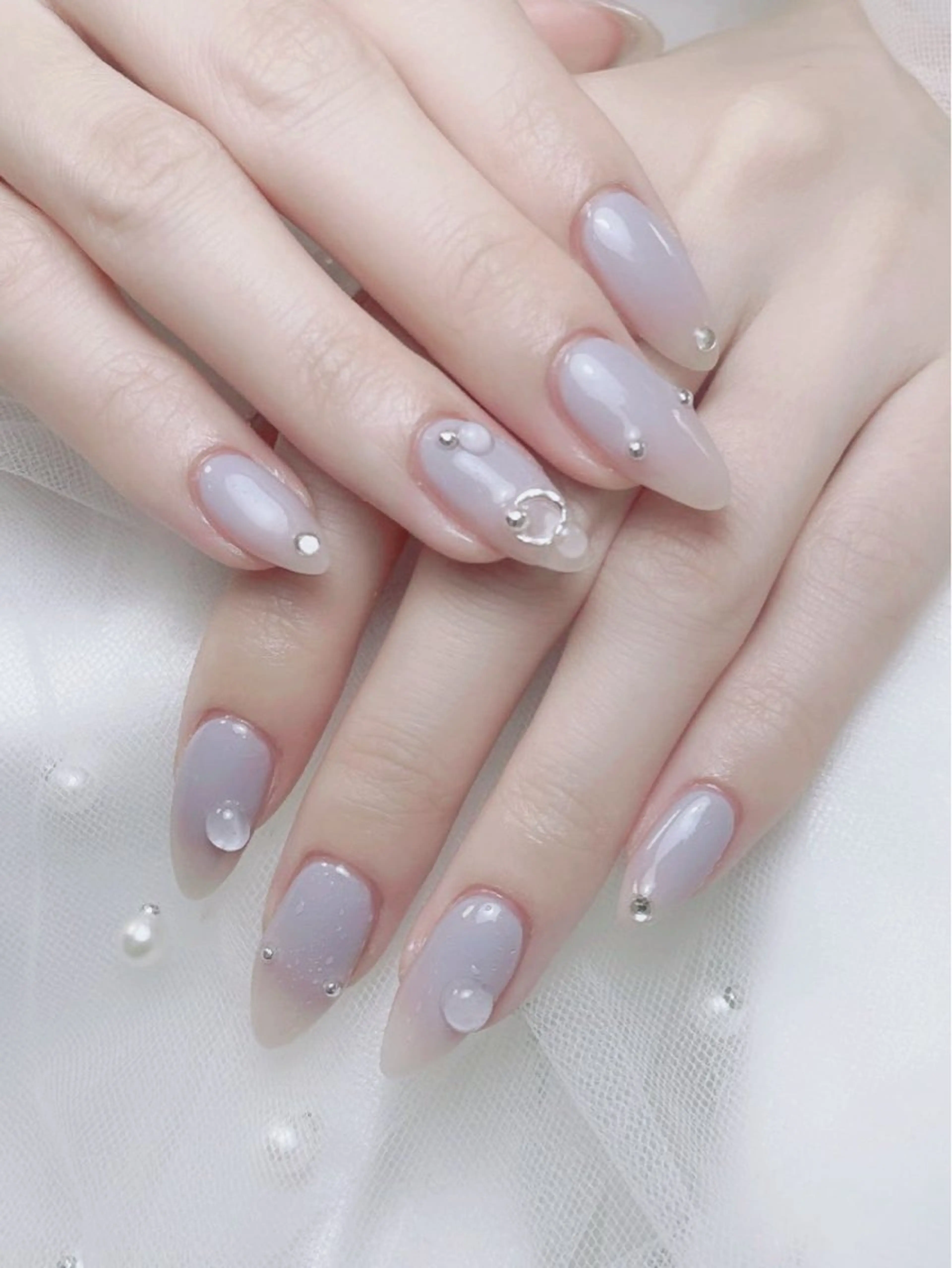 ネイル フレンチネイル ジェルネイル ハート 韓国ネイル マグネットネイル ハンドネイル ネイルサロン lotusのネイルデザイン