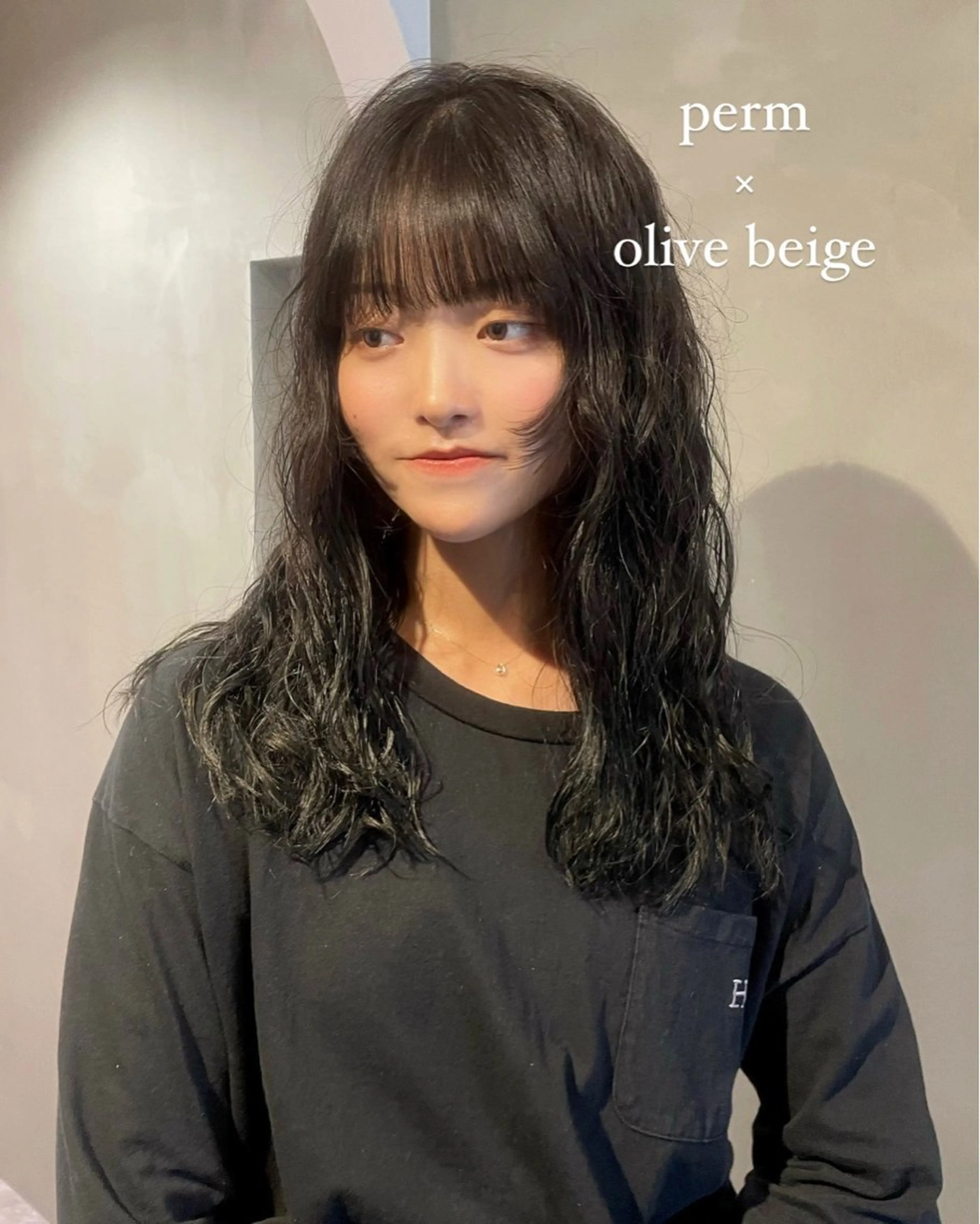 ロング カラー パーマ カット ヘアカラー パーマ カノン/透明感カラー /酸性ストレートのヘアスタイル