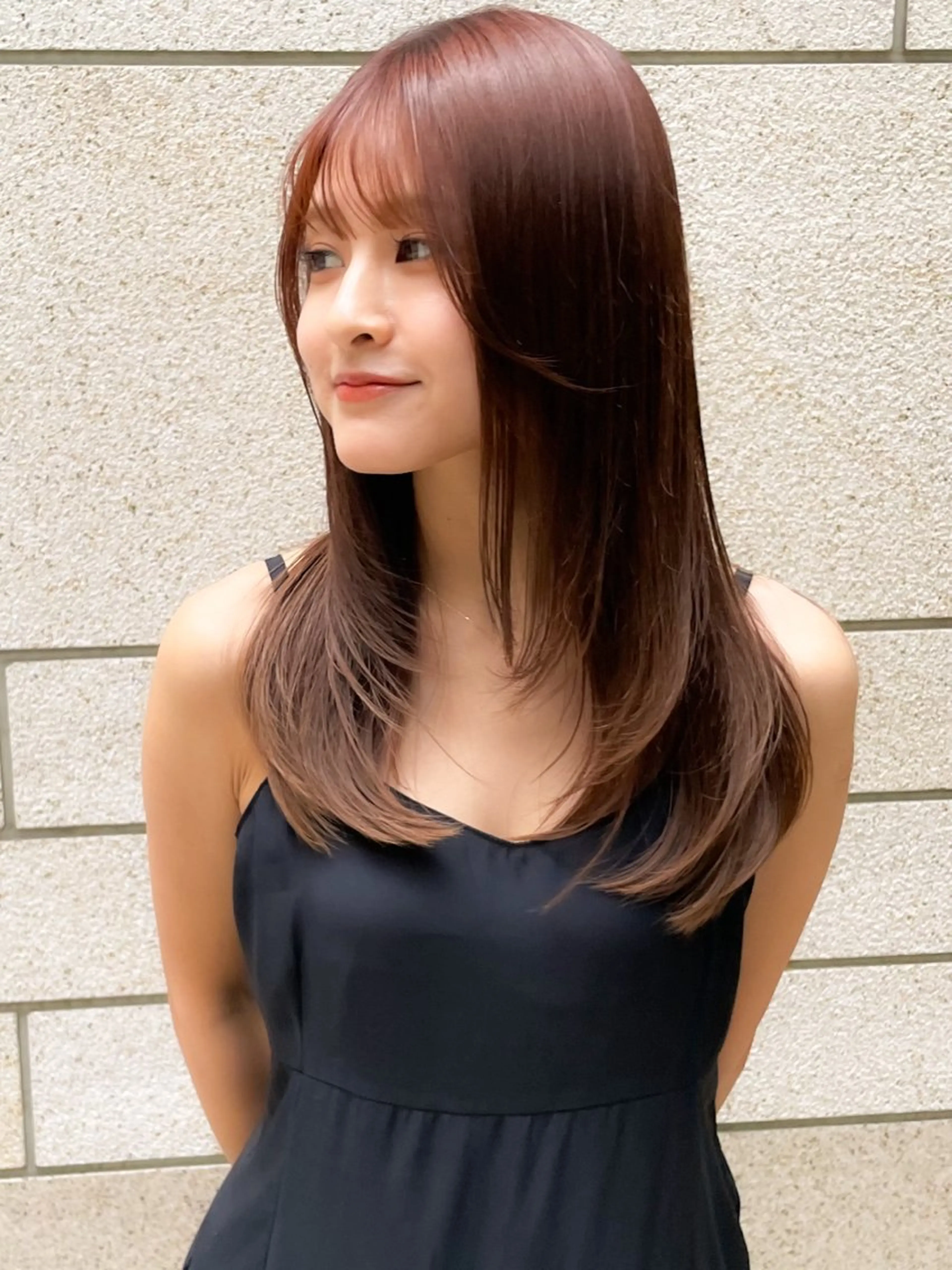 ロング 髪質改善 韓国風ヘア レイヤーカット ロング 縮毛矯正 カット ヘアカラー 縮毛矯正 トリートメント 美髪縮毛矯正🤍 髪質改善/Shinaのヘアスタイル