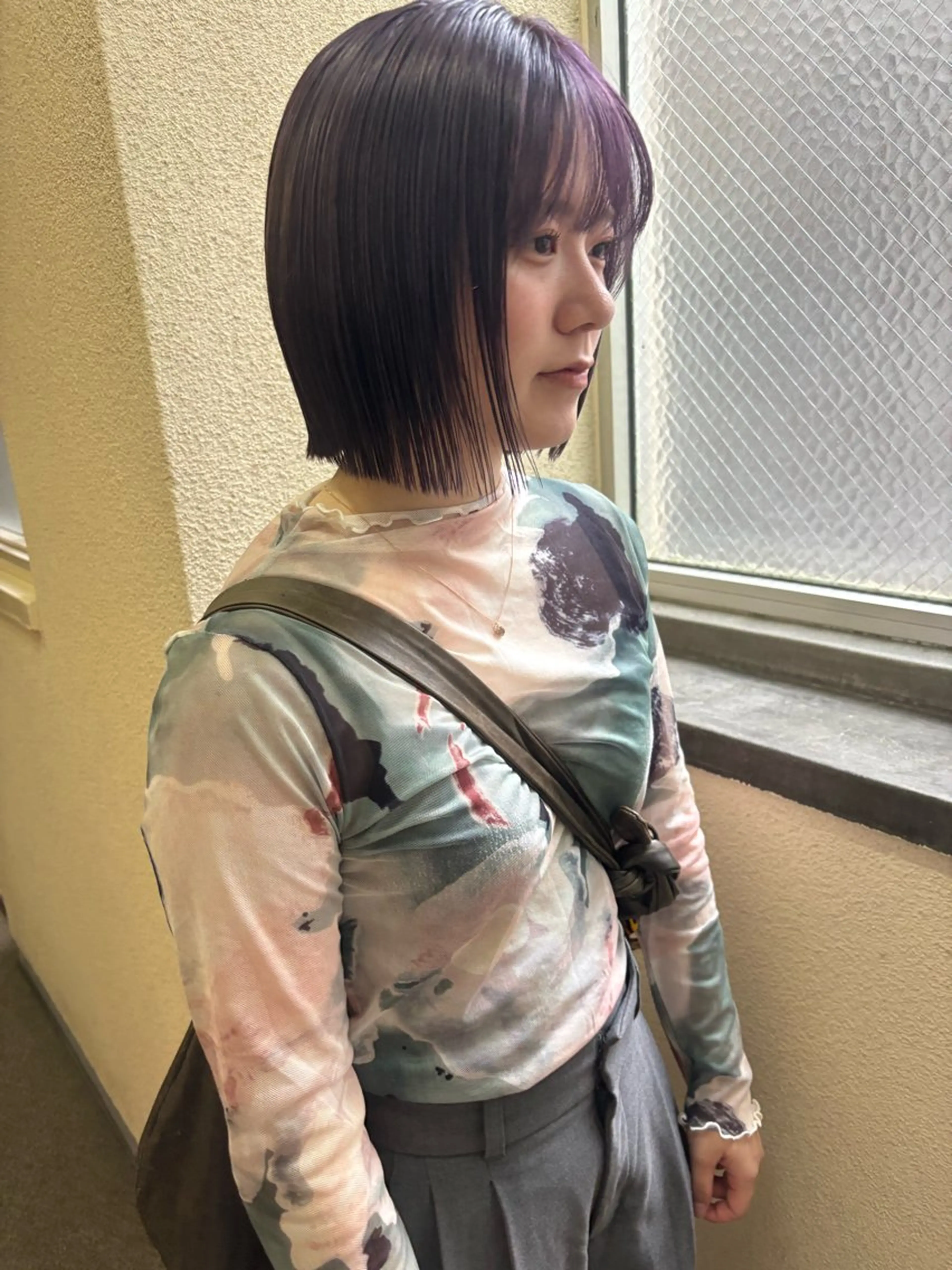 ミディアム カラー ラベンダーカラー カット ヘアカラー トリートメント 広島/ボブ/レイヤー 🌿‬wakabaのヘアスタイル