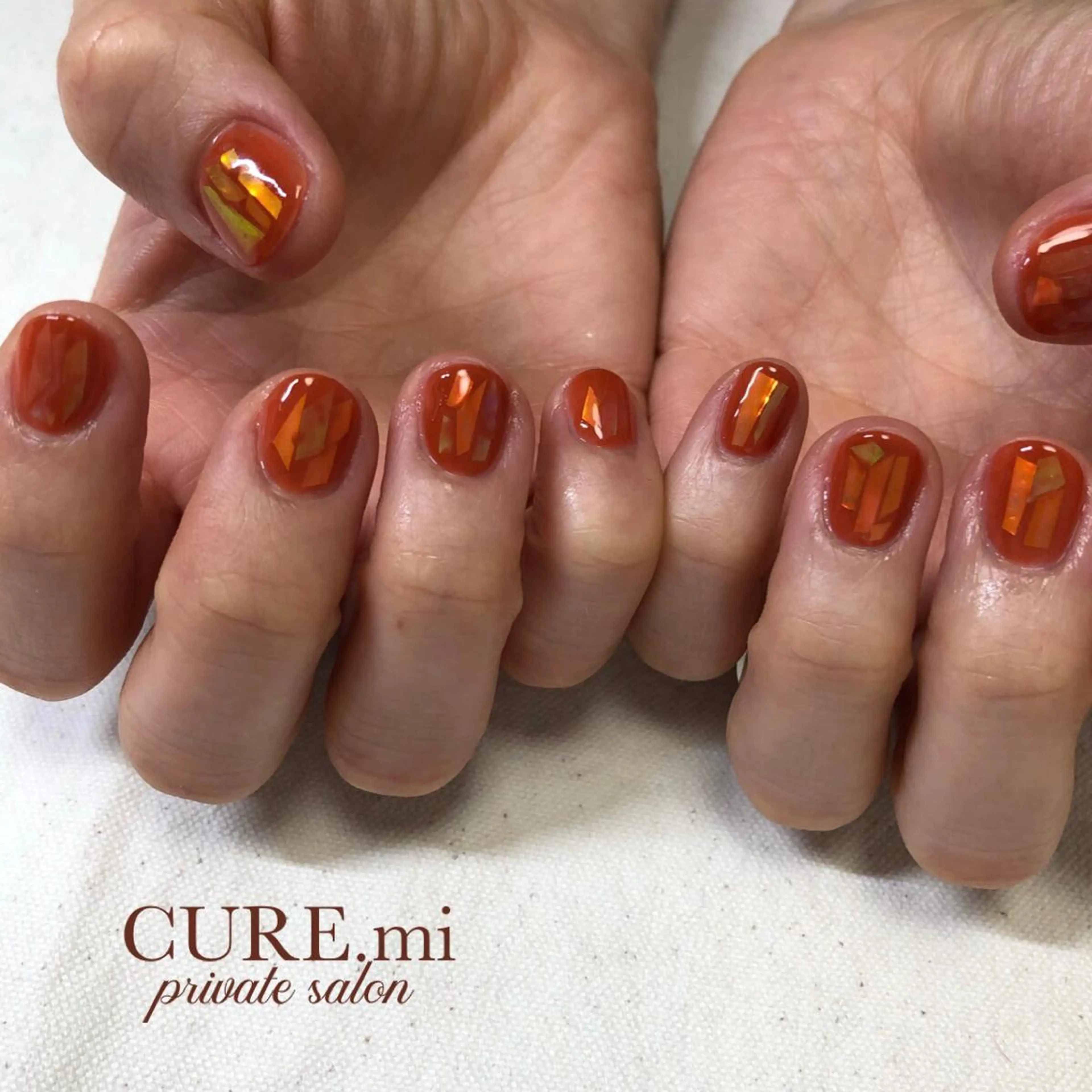 ネイル オレンジ ハンドネイル ハンドケア 伊藤 美香のその他イメージ