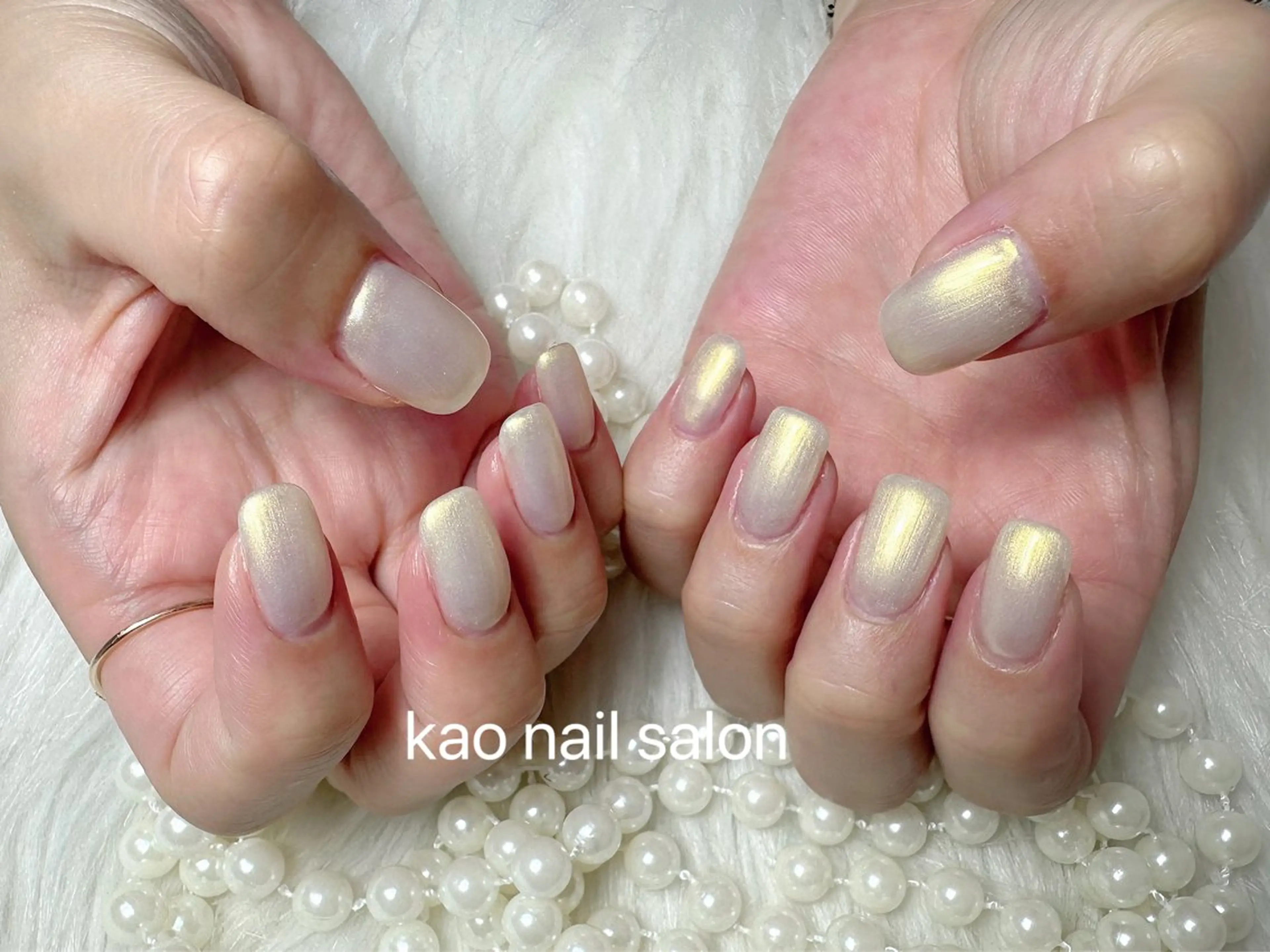 ネイル チークネイル 長さ出し フレンチネイル ジェルネイル ガラスフレンチ ハンドネイル kao nail マグネット/長さだしのネイルデザイン