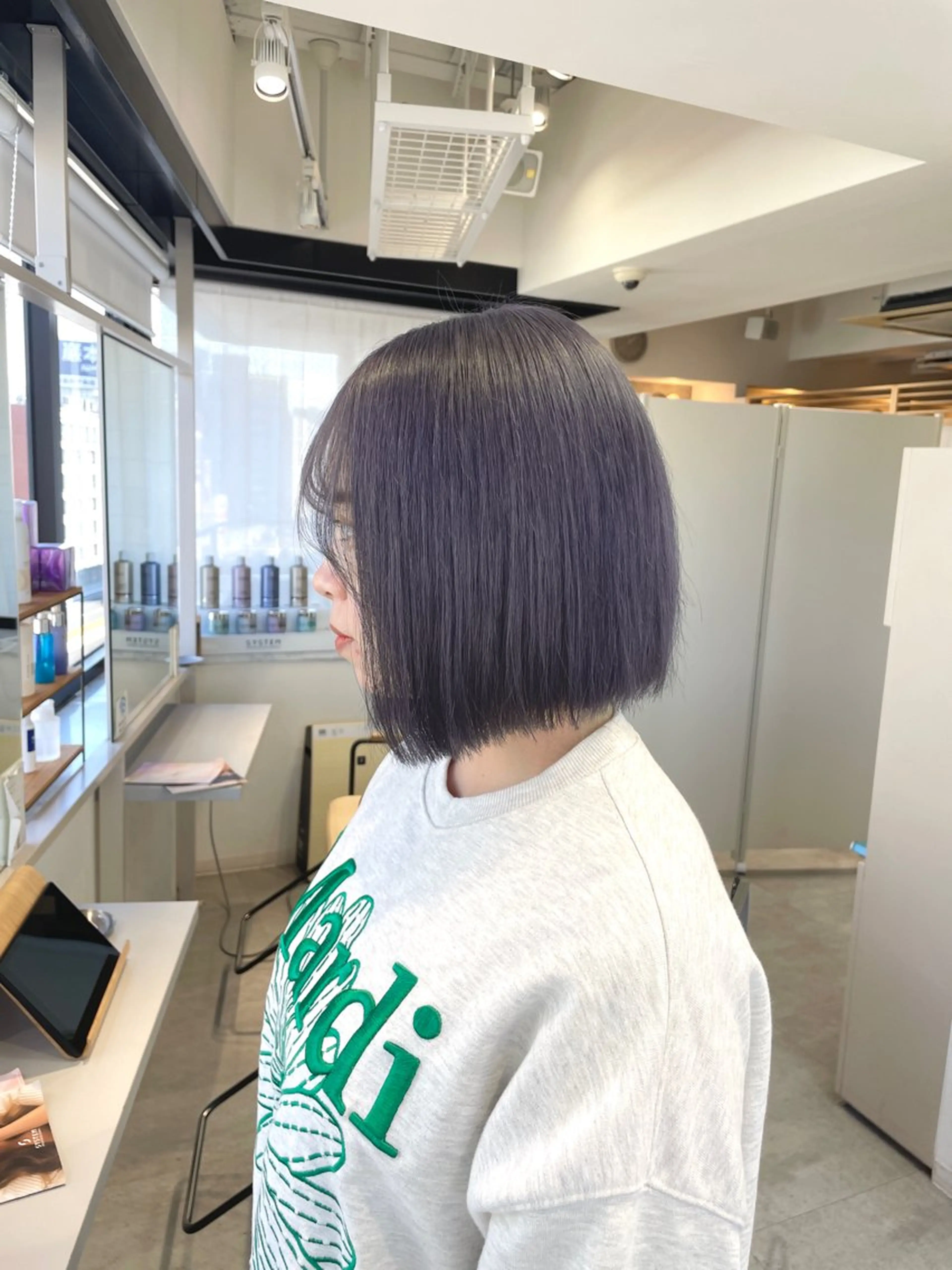 ショート カラー ブルーカラー ブルーラベンダー ラベンダーカラー ヘアカラー fuka/梅田/ ミルクティーベージュのヘアスタイル