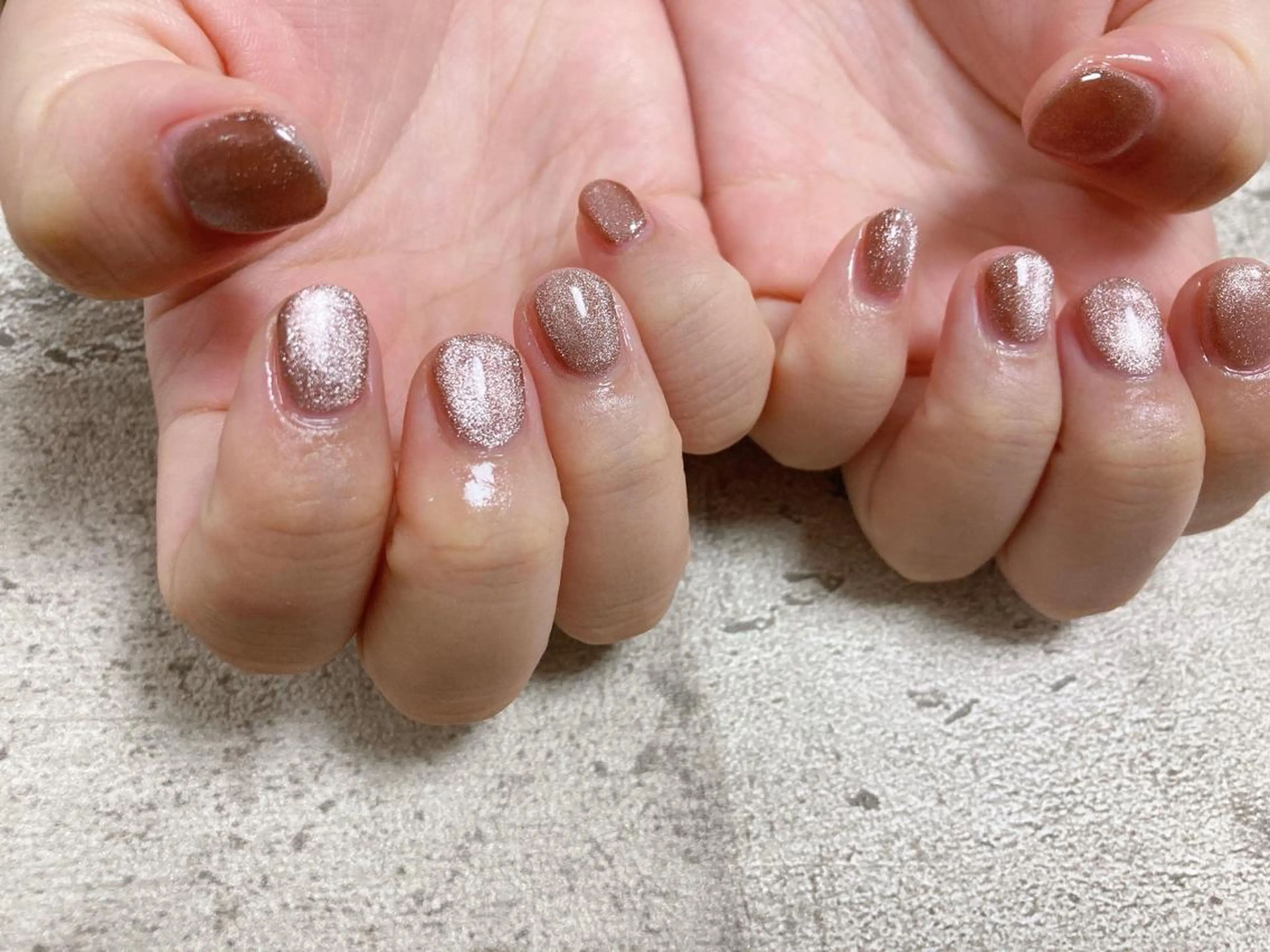 ネイル マグネットネイル ピンク ハンドネイル mogunail &blowのネイルデザイン