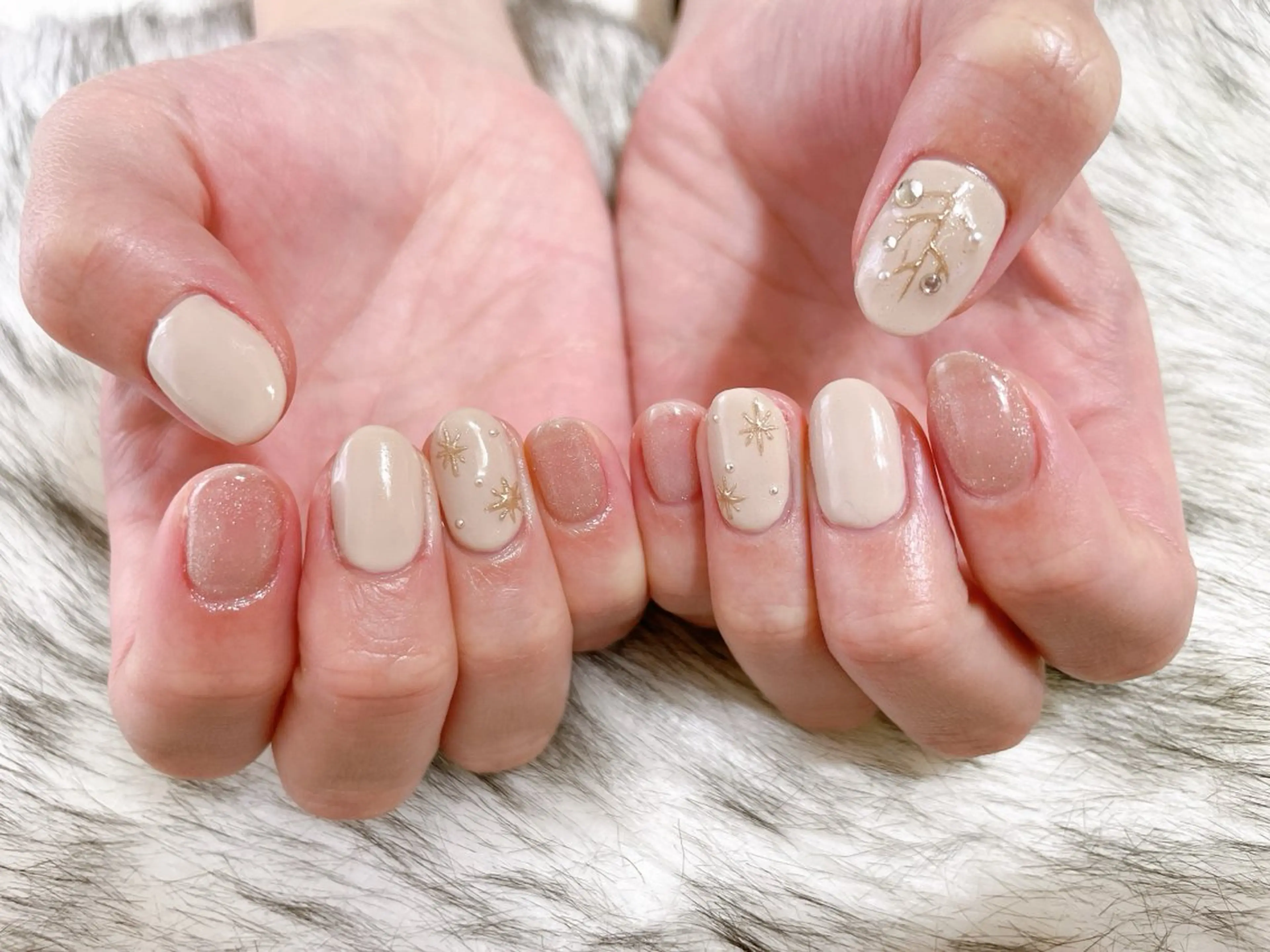 ネイル ジェルネイル 韓国ネイル パラジェル 冬ネイル クリスマス kikinail 溝の口のネイルデザイン