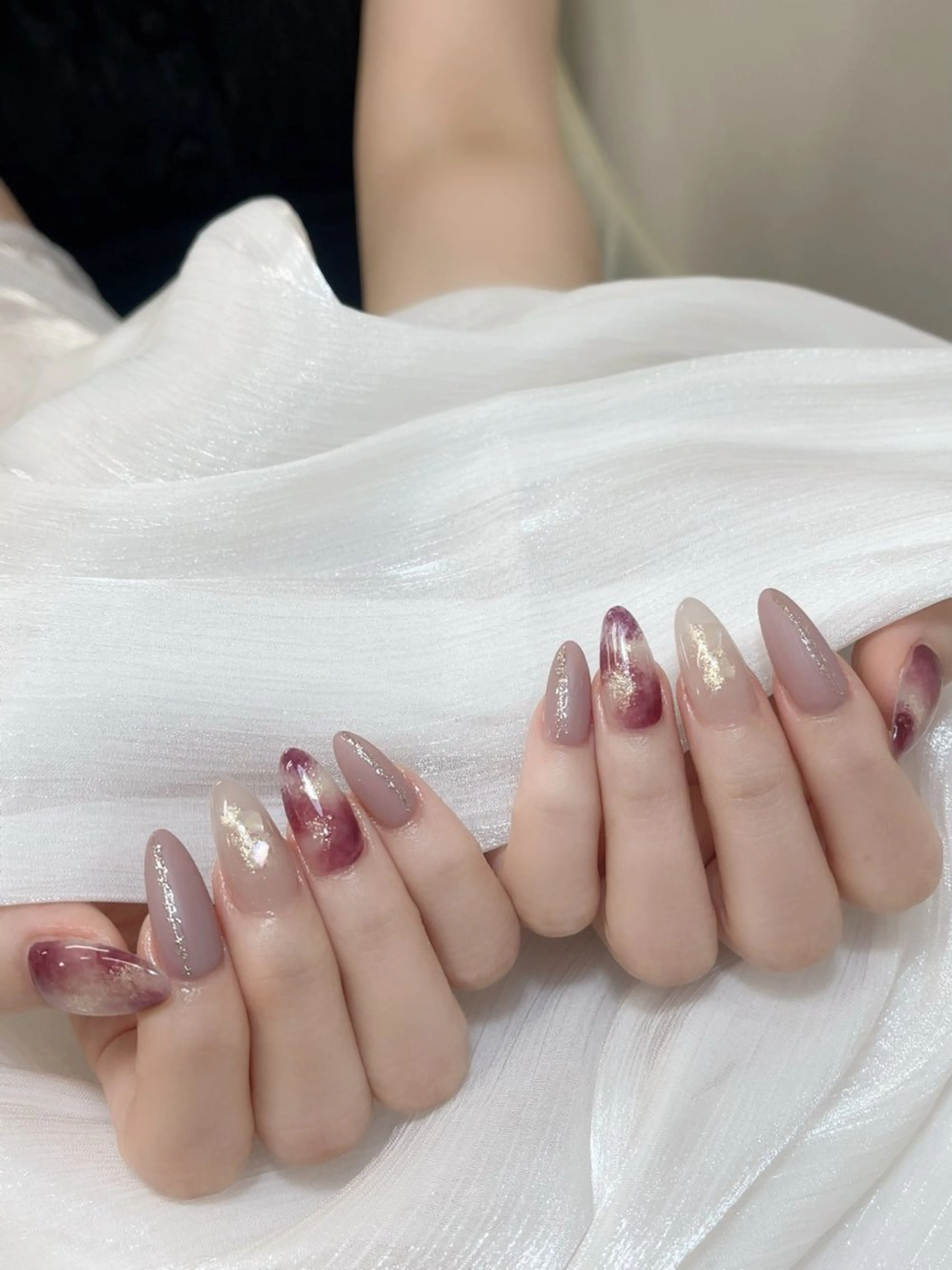 ネイル チークネイル フレンチネイル グラデーション キラキラネイル 韓国ネイル ハンドネイル DUO   MI nail salonのネイルデザイン