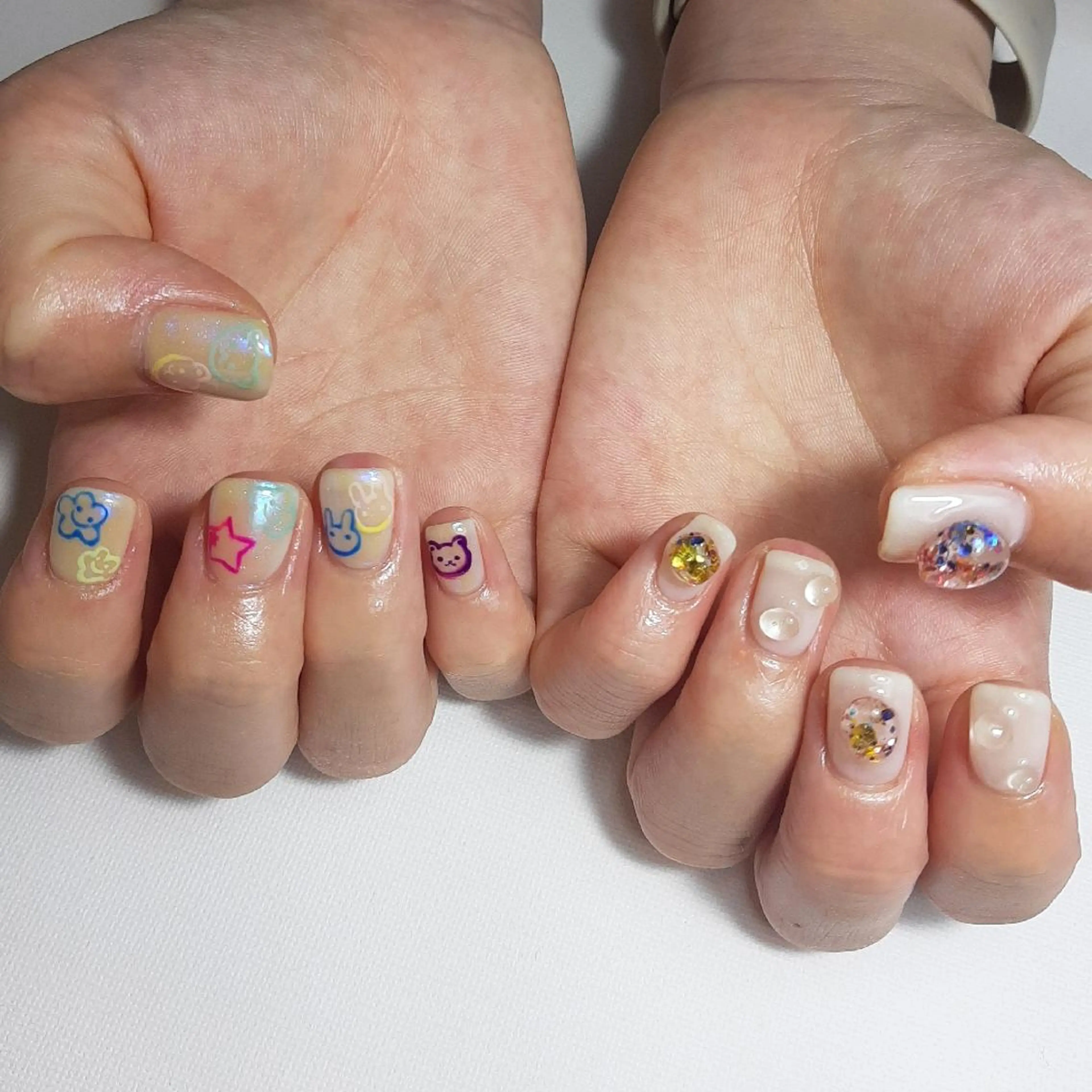 ネイル ジェルネイル 持ち込み ショートネイル owlnail /持込みデザイン専門のネイルデザイン