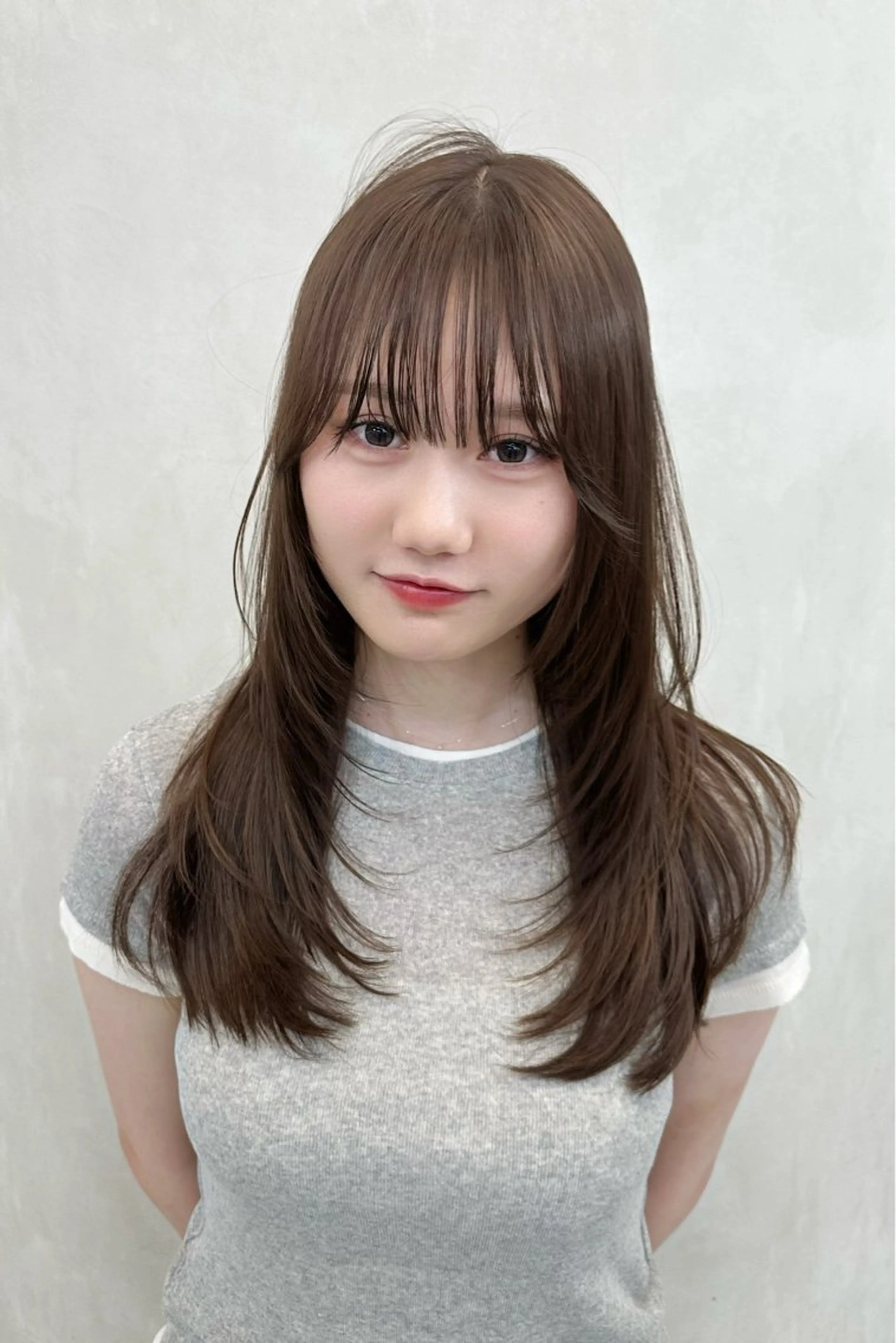 ロング カラー ブリーチ ケアカラー ブリーチなしカラー 髪質改善 韓国風ヘア カット ヘアカラー トリートメント ヘアセット 韓国風レイヤーカラー ライムのヘアスタイル