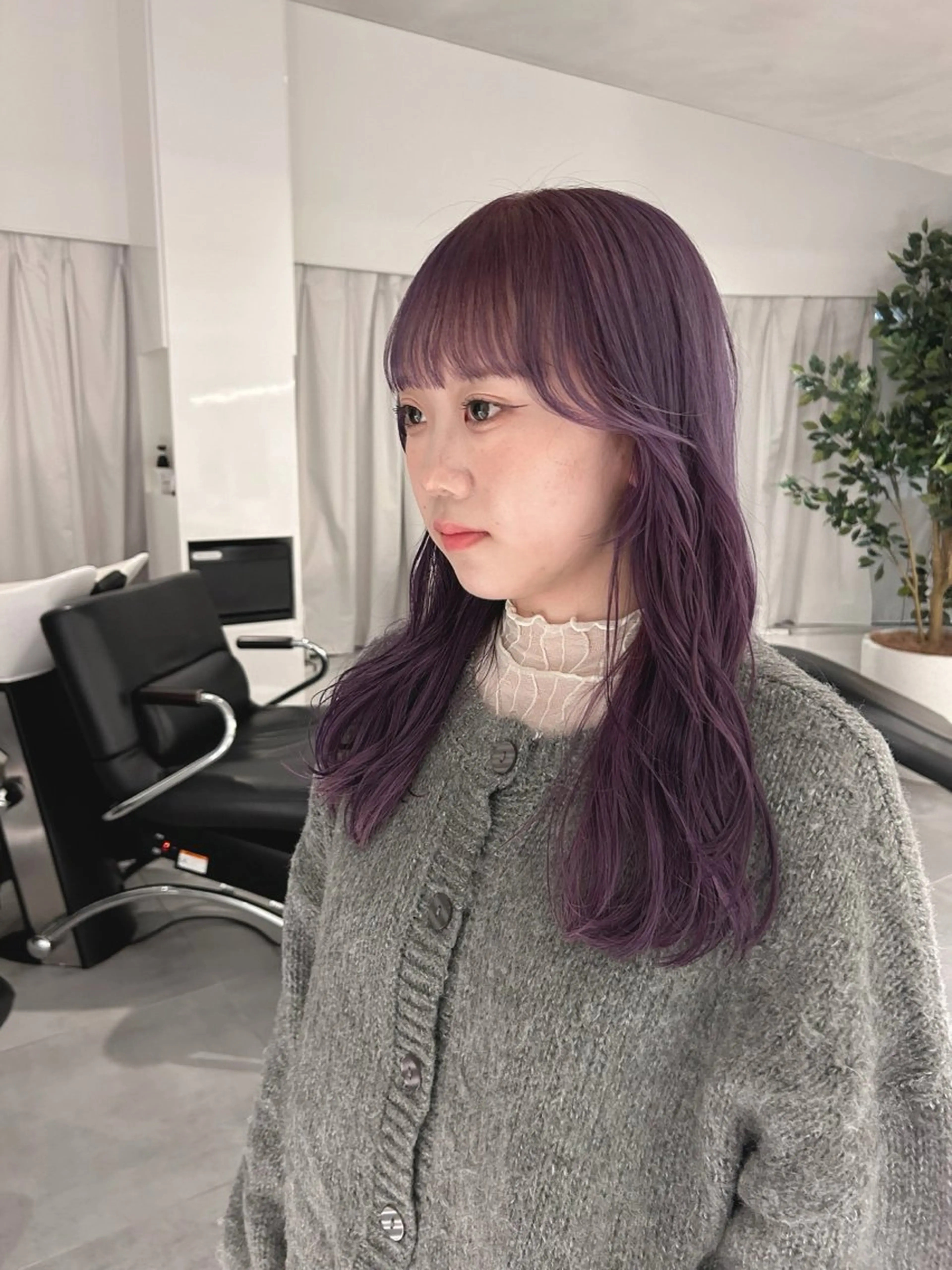 セミロング カラー 🪞透け感&韓国ヘア 🪞honokaのヘアスタイル
