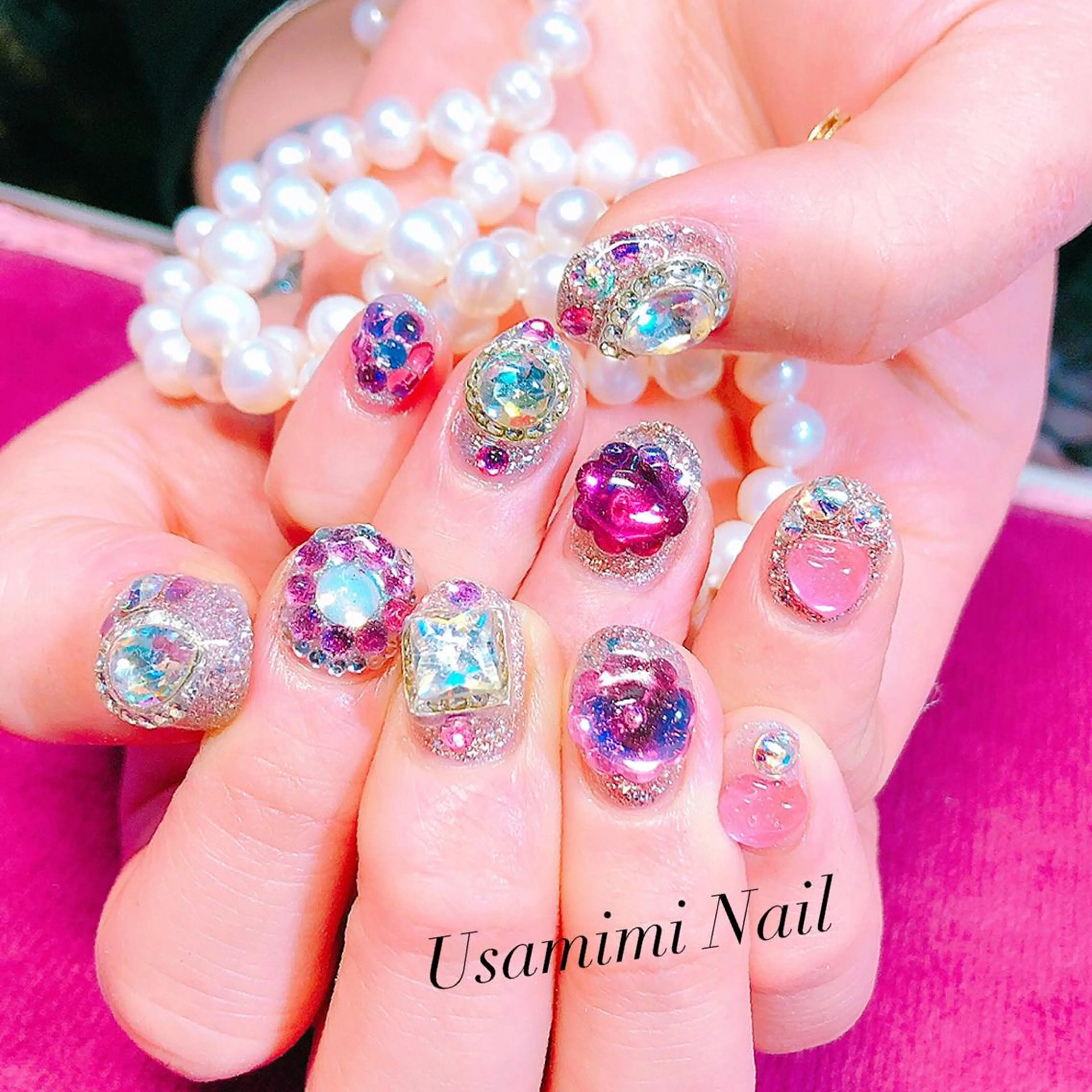ネイル ラメ(グリッター) USAMiMi 🐰💕のネイルデザイン