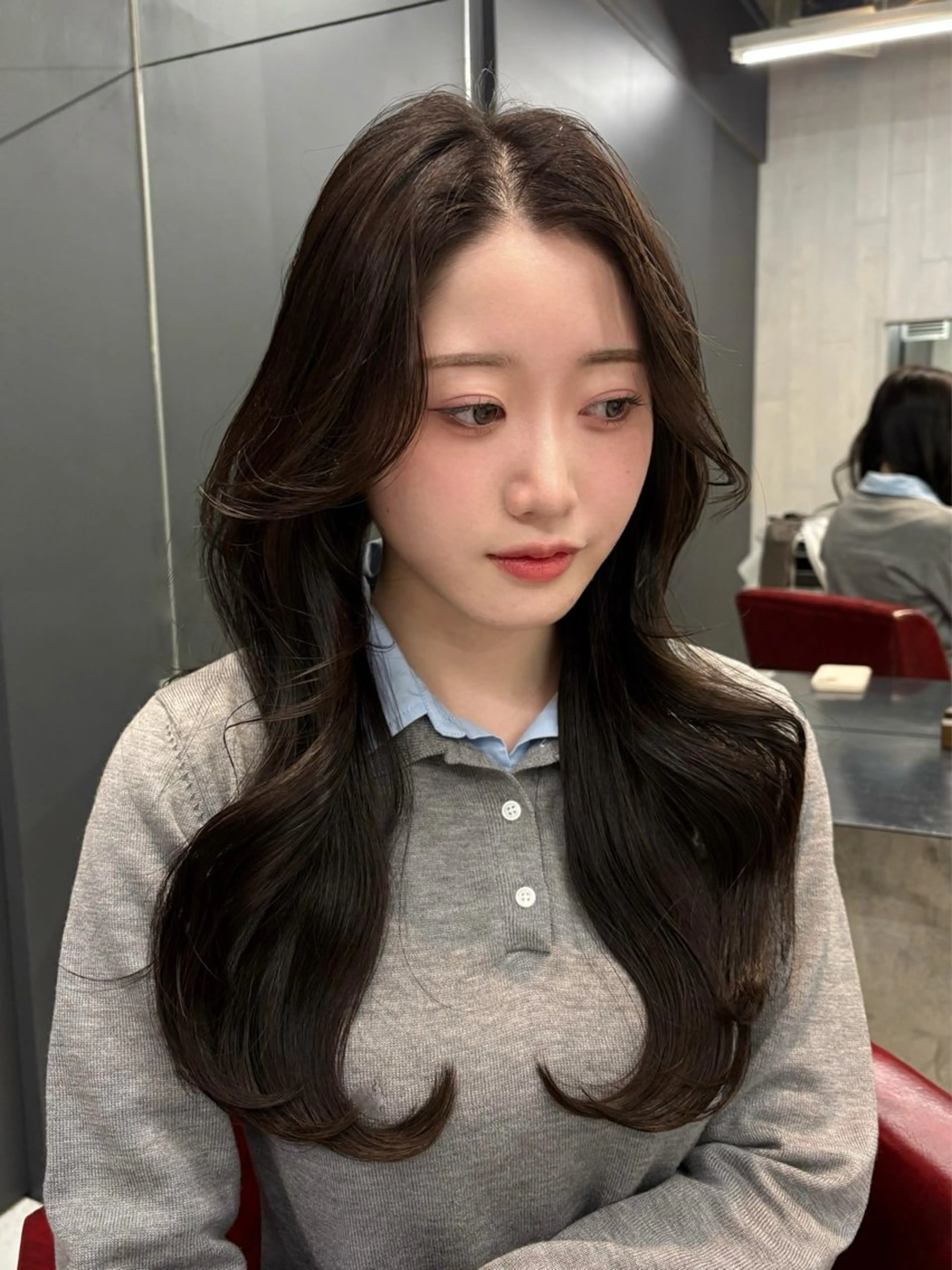 ロング カラー 韓国風ヘア カット ヘアカラー トリートメント 細井 友貴のヘアスタイル