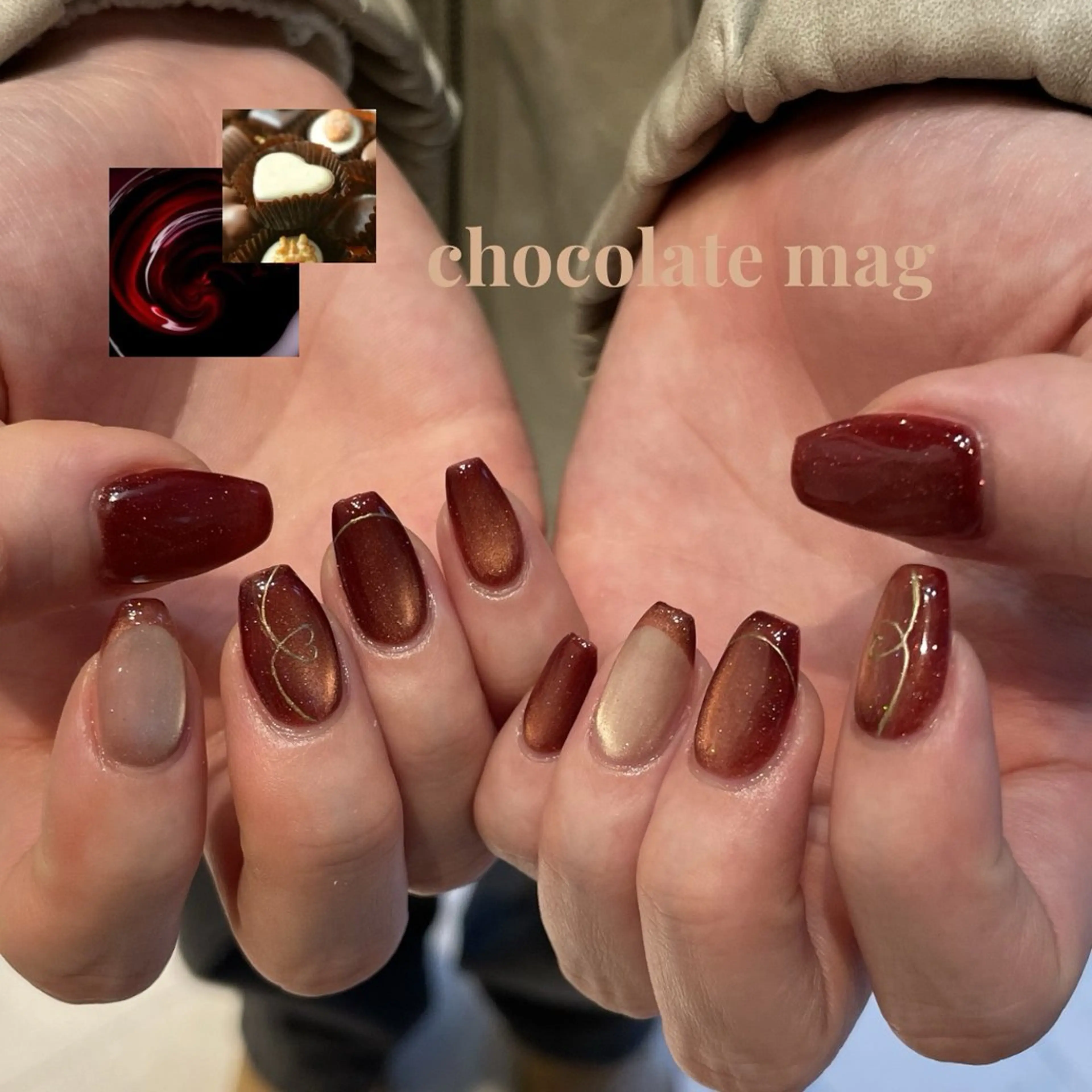 ネイル アートネイル フレンチネイル マグネットネイル plume. uruのネイルデザイン