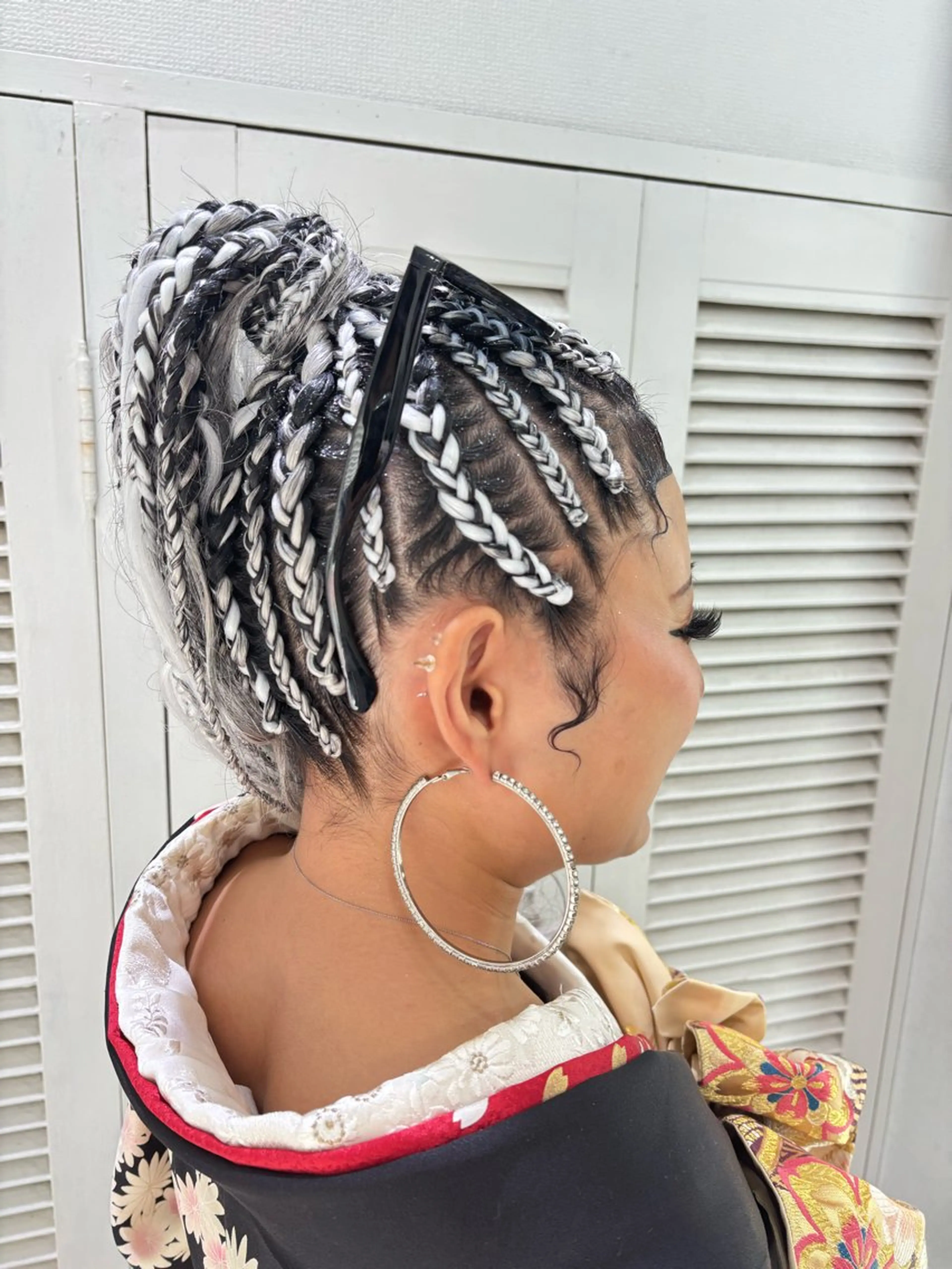 ロング ヘアアレンジ ポニーテール MEI/ブレイズ/ コーンロウ/茅ヶ崎のヘアスタイル