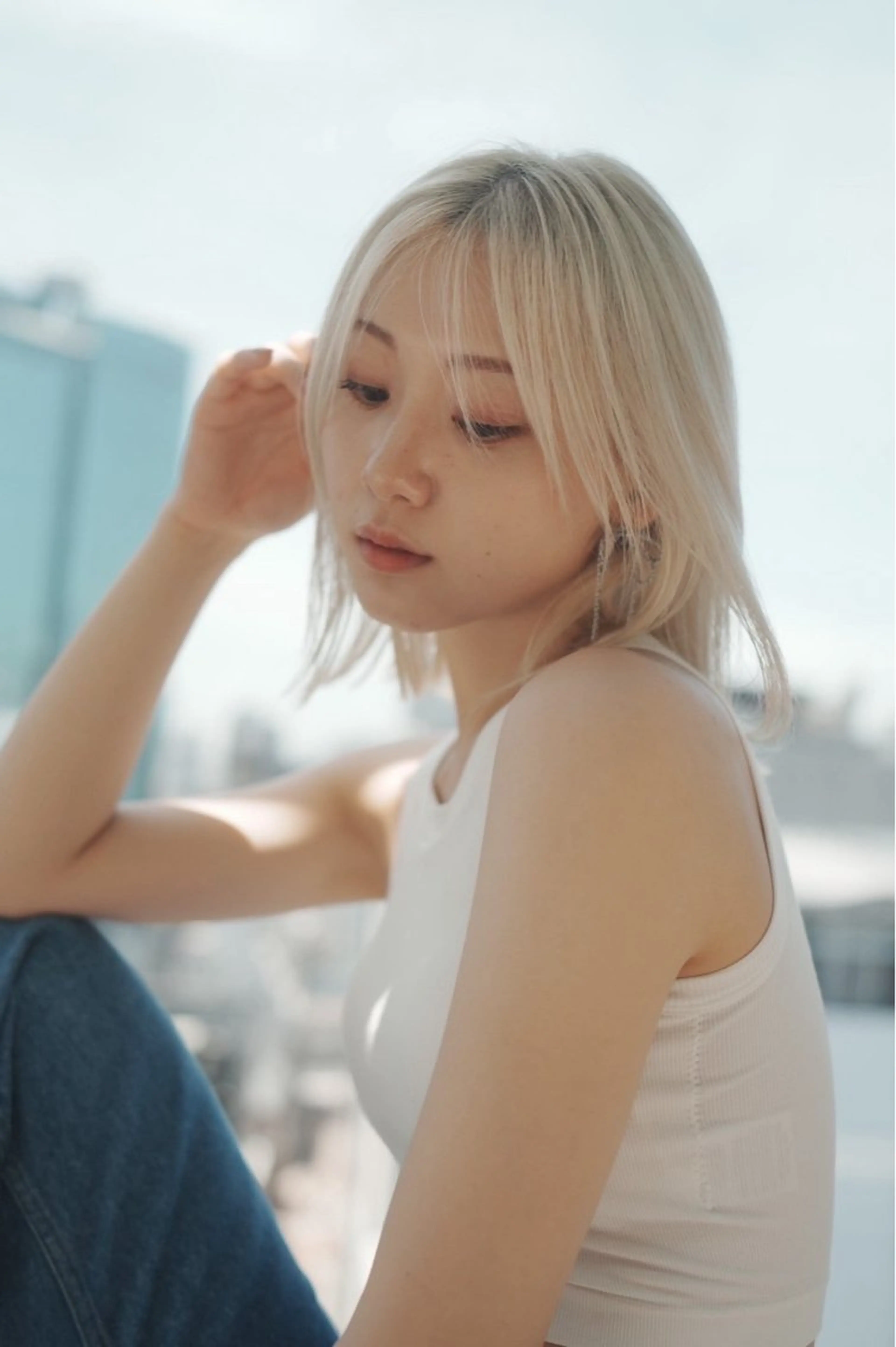 ミディアム ヘアカラー トリートメント メンズ縮毛矯正 ブリーチカラー/まやのヘアスタイル