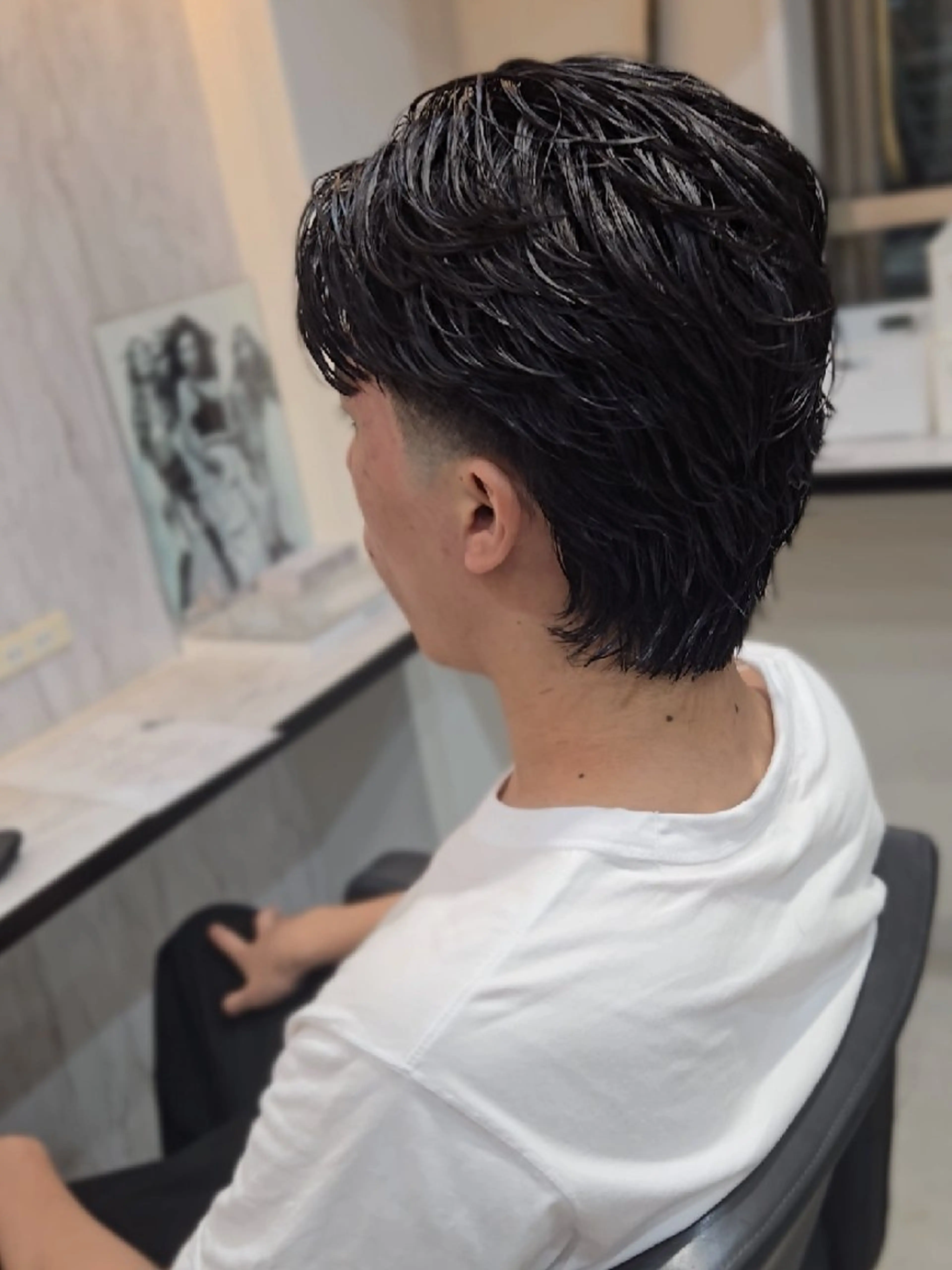 メンズ ミディアム パーマ センターパート カット パーマ ヘアセット LEN名古屋/パーマ 海外ヘア/メンズ特化のヘアスタイル