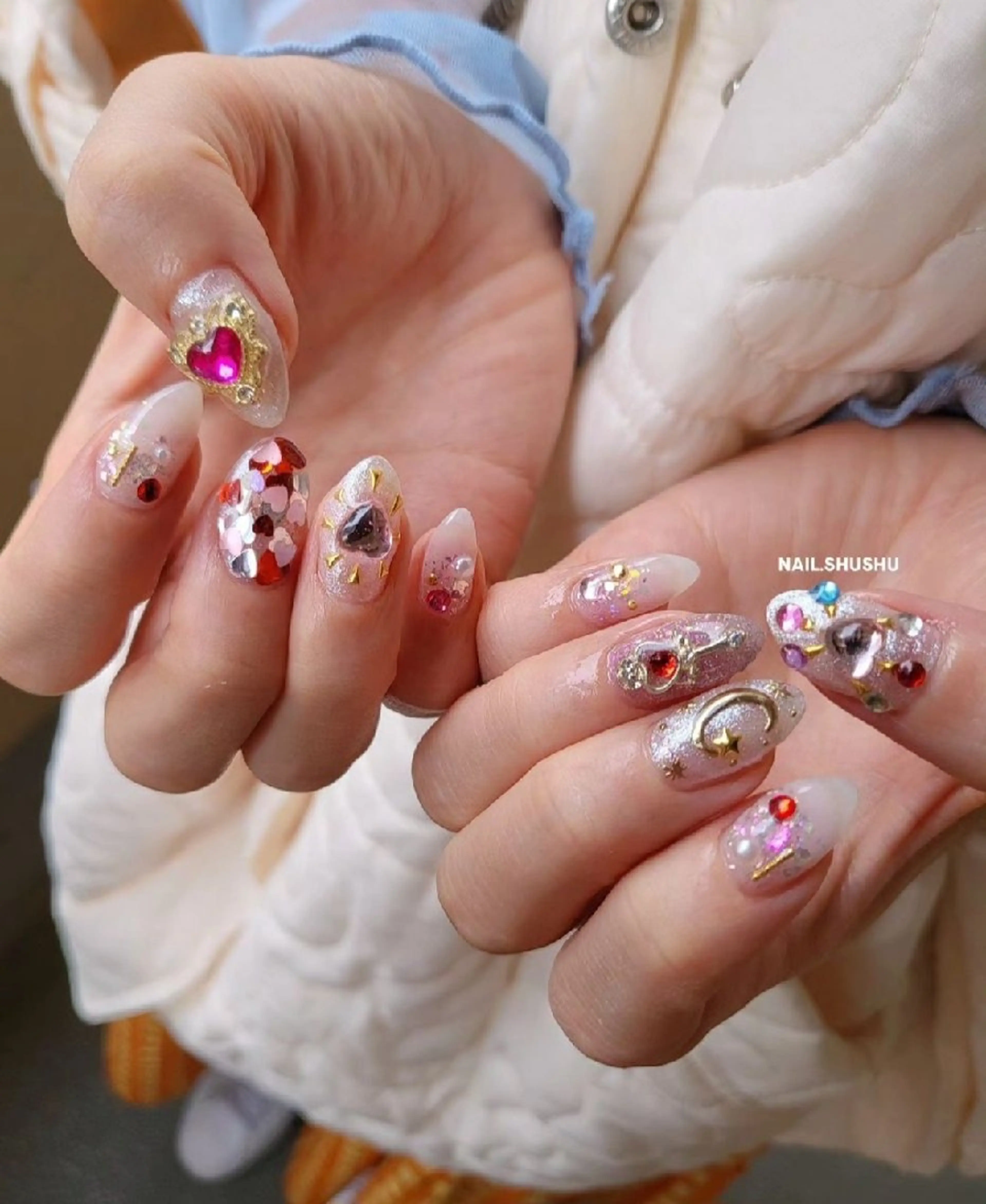 ネイル 持ち込み ニュアンスネイル ワンカラーネイル シンプルネイル 春ネイル ハンドネイル 3dパーツ/流行り 👧shushu❤️のネイルデザイン