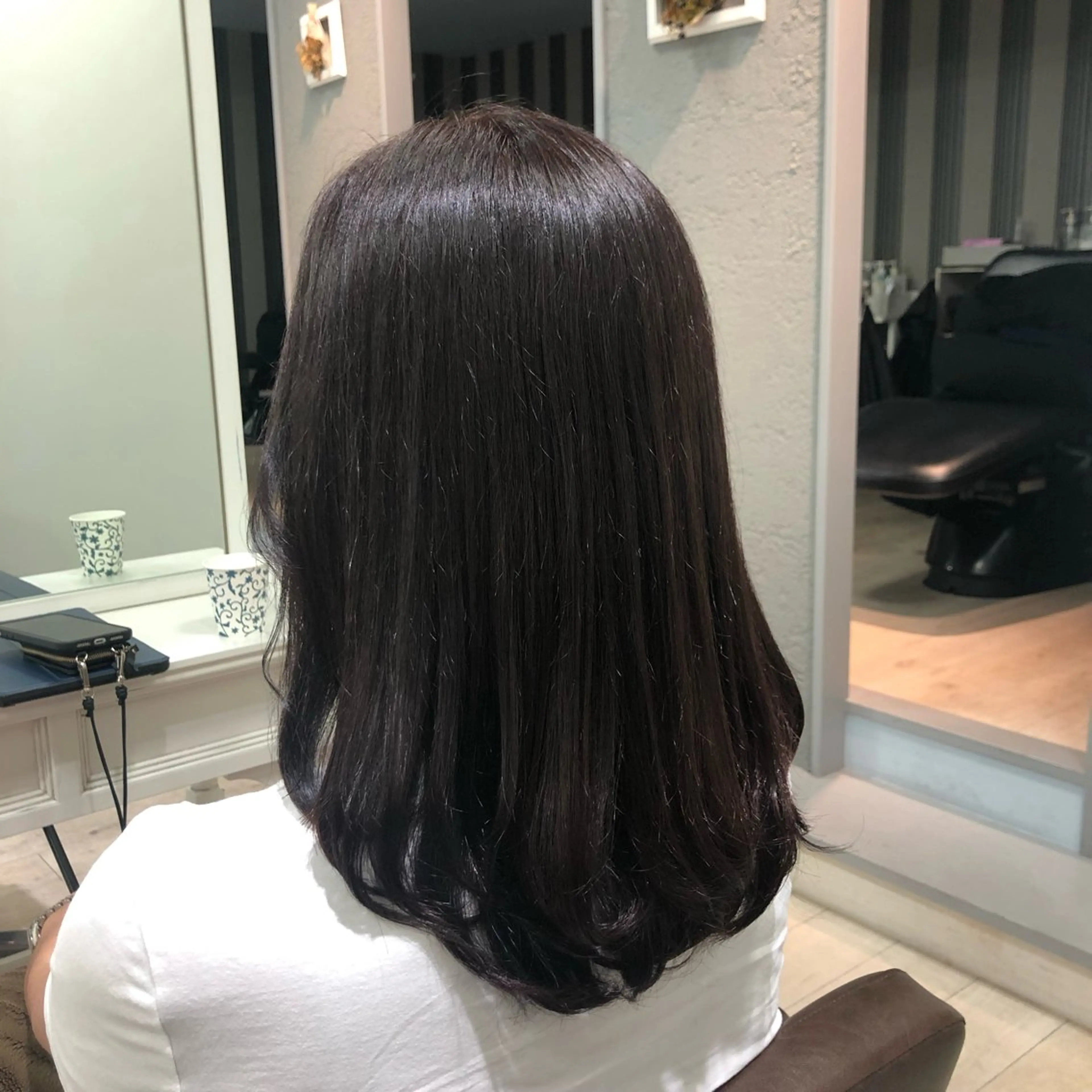 ミディアム カラー ブラウンカラー 村上 佳織のヘアスタイル