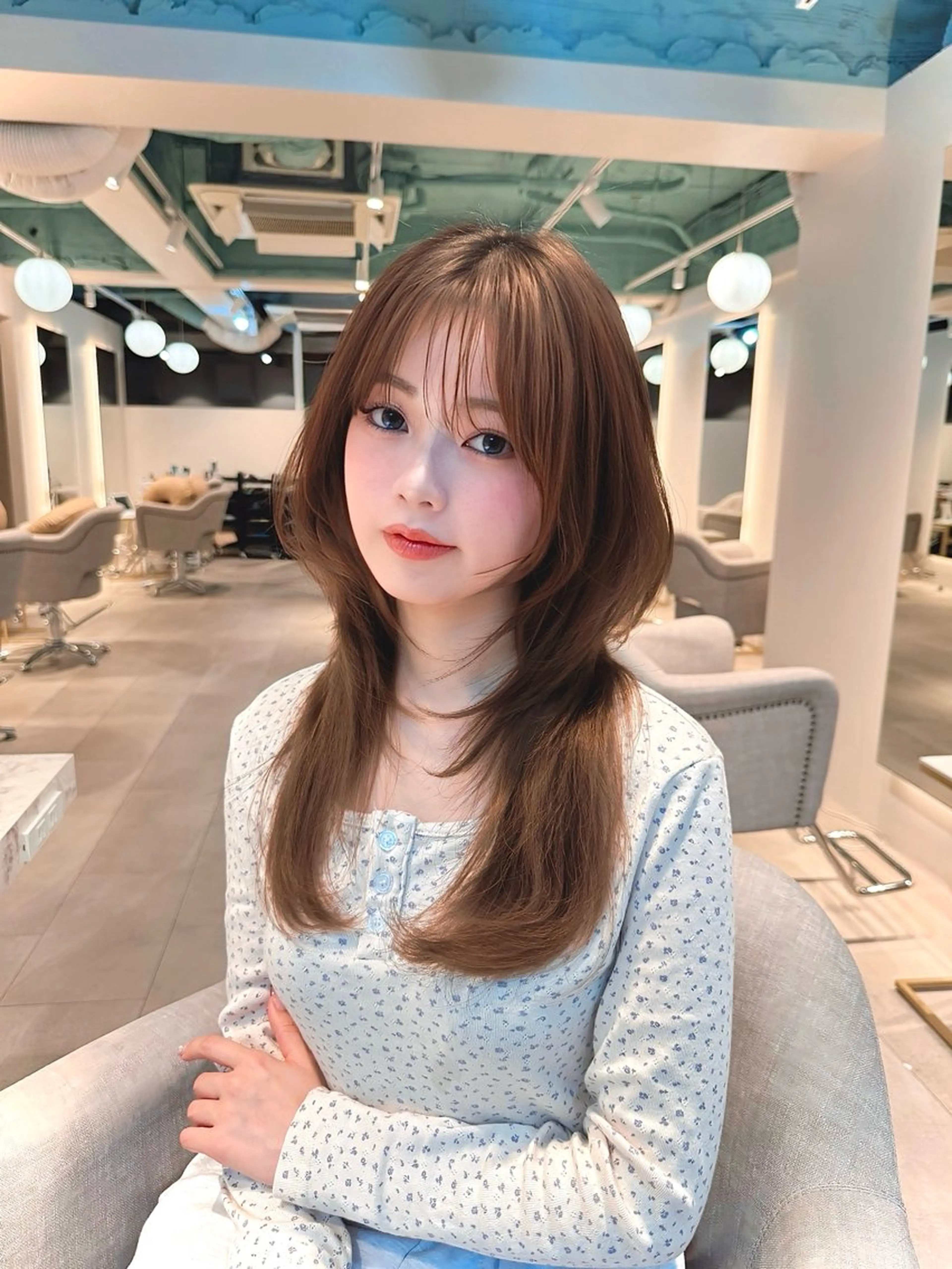 ロング カット トリートメント ハイレイヤー/顔周り /レイヤーカットのヘアスタイル