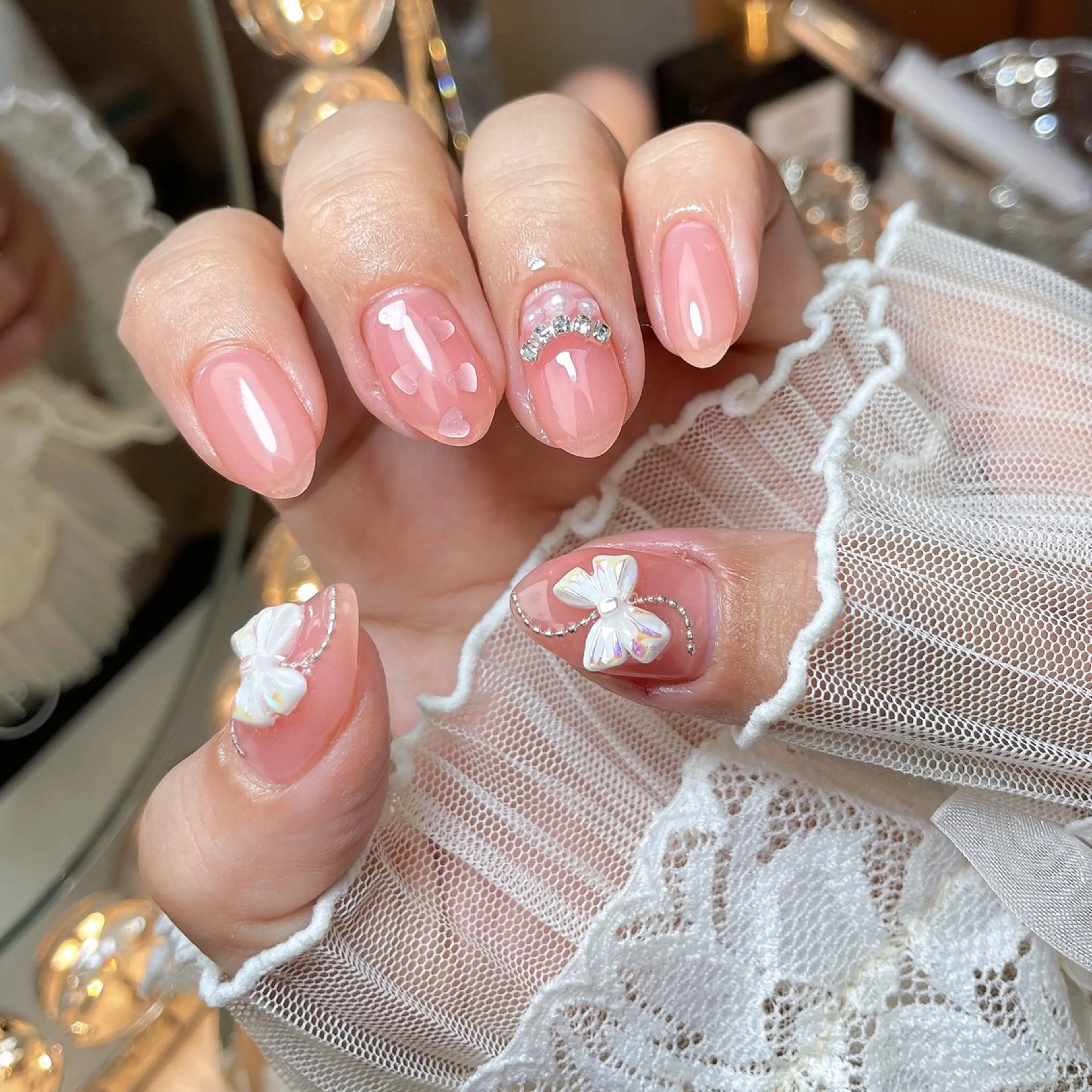 ネイル 23時まで❤︎韓国、 ワンホンネイルのネイルデザイン