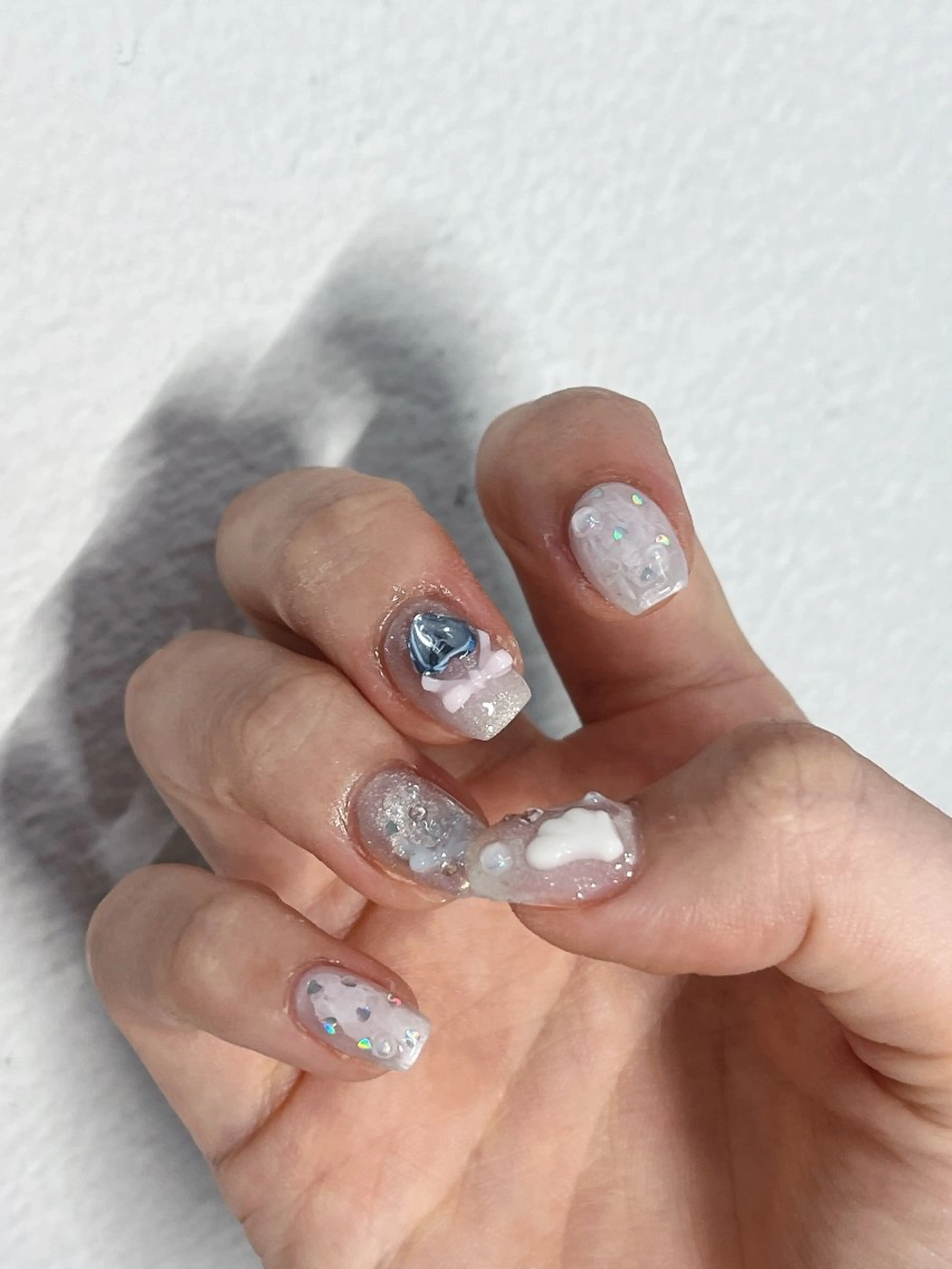 ネイル オーロラネイル フラッシュネイル キラキラネイル ラメ(グリッター) ✨原宿✨nail 🎀KOMOMO🎀のネイルデザイン