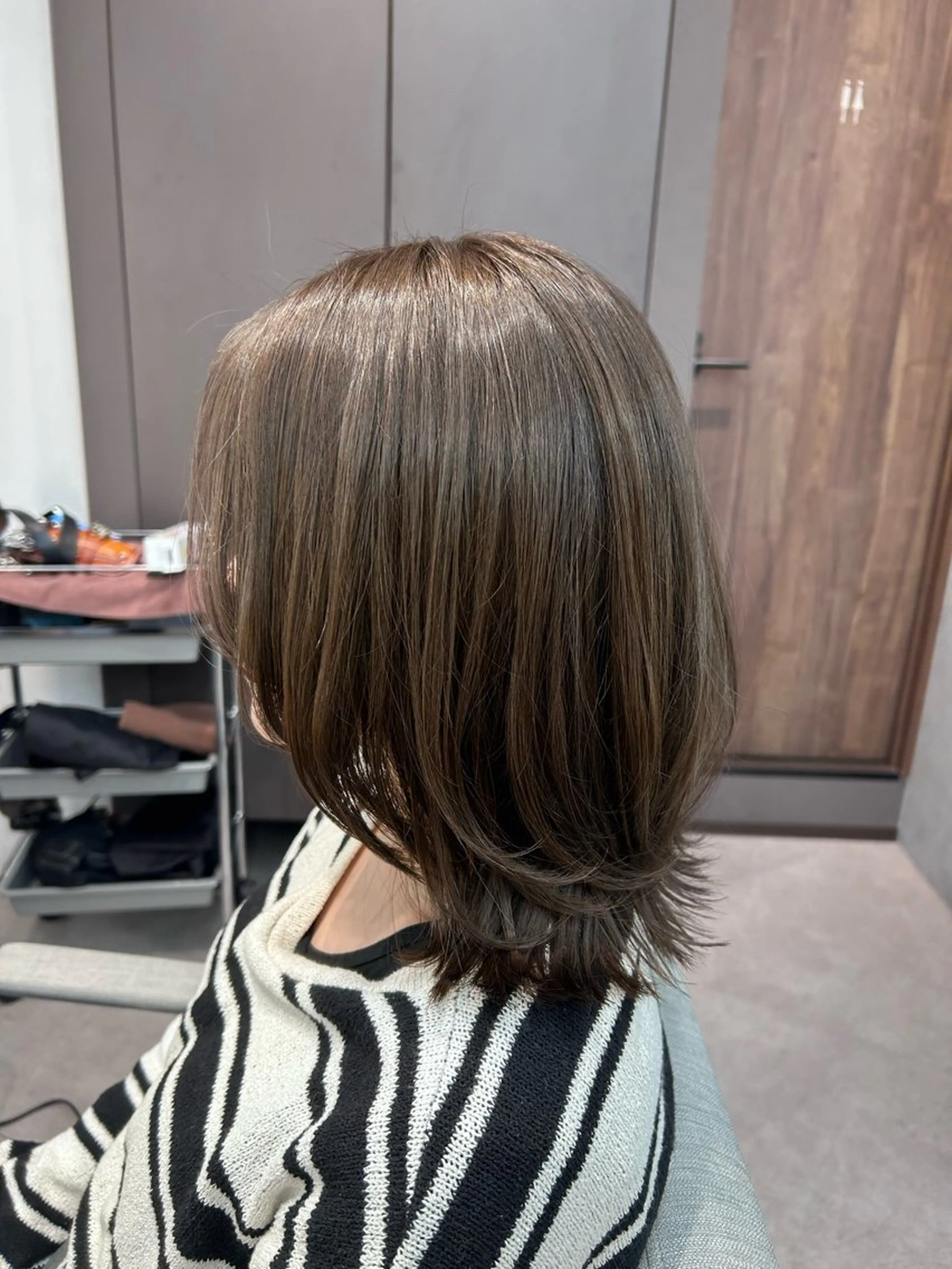 ミディアム カラー 透明感カラー レイヤーカット カット ヘアカラー ルネ北千住店 Rinoのヘアスタイル