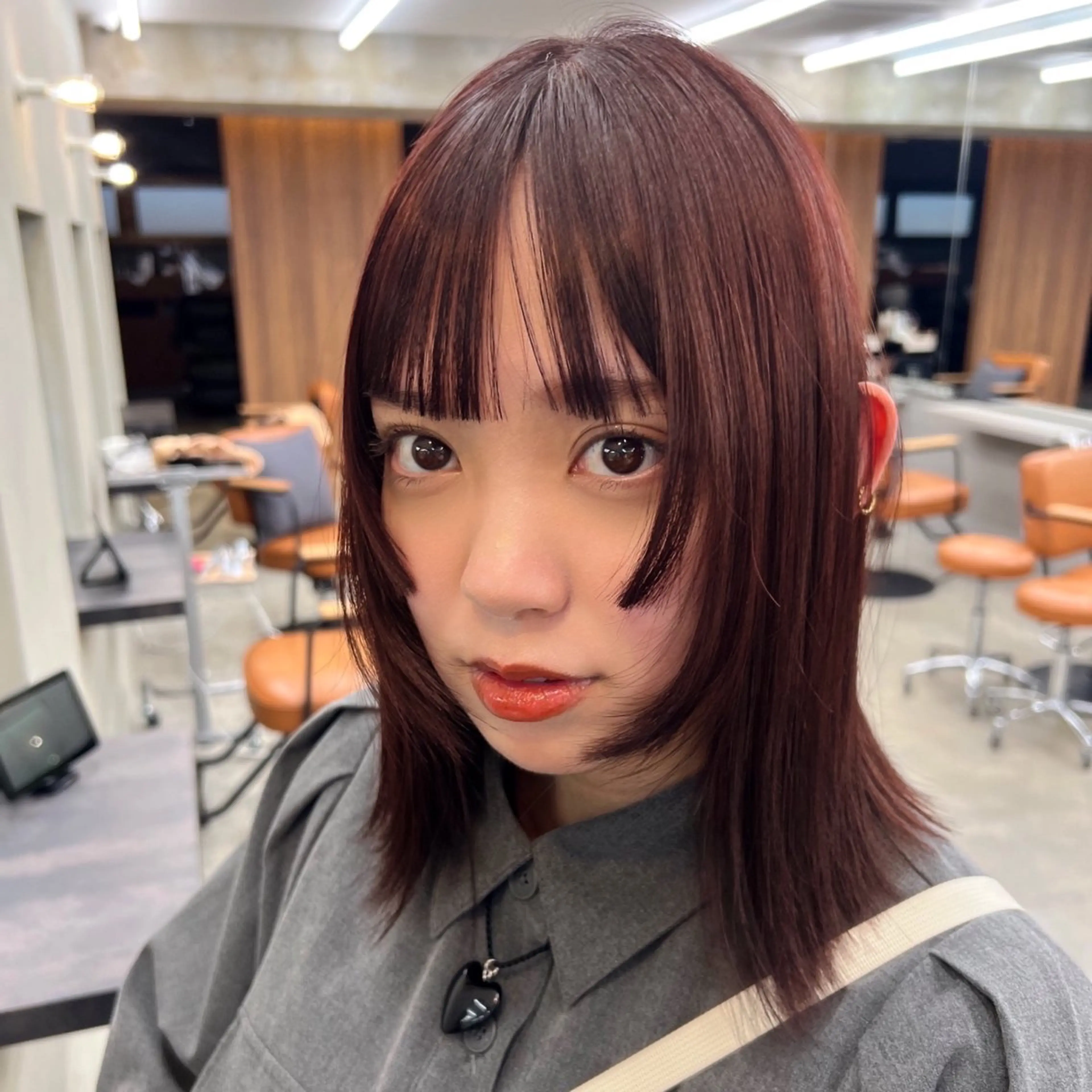 ミディアム カット トリートメント 小顔カット/顔周り /メンズsaraのヘアスタイル