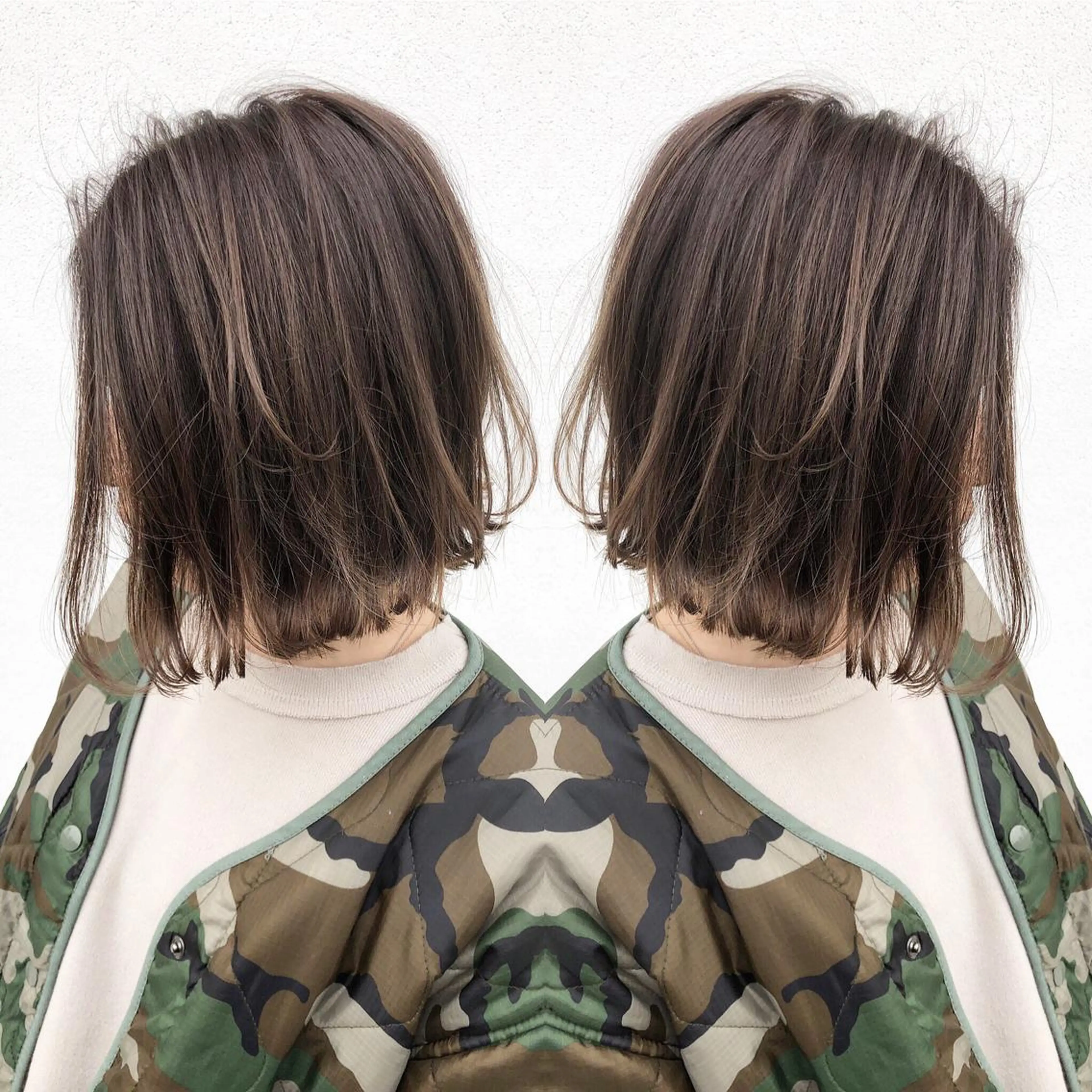 ミディアム カット ヘアカラー トリートメント 具志 正太のヘアスタイル