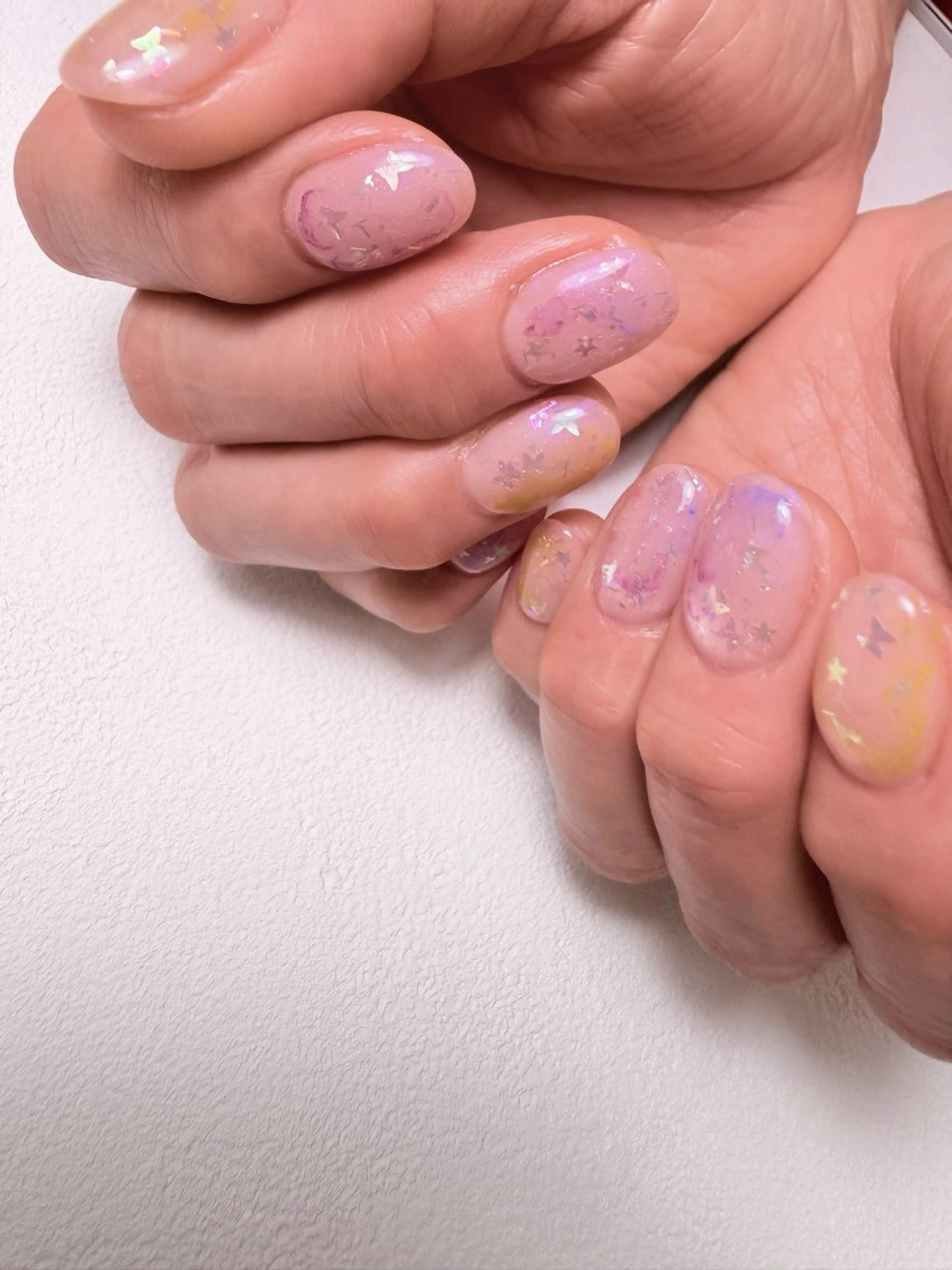 ネイル アートネイル ホログラムネイル ラメ(グリッター) ニュアンスネイル cosmic nailのネイルデザイン
