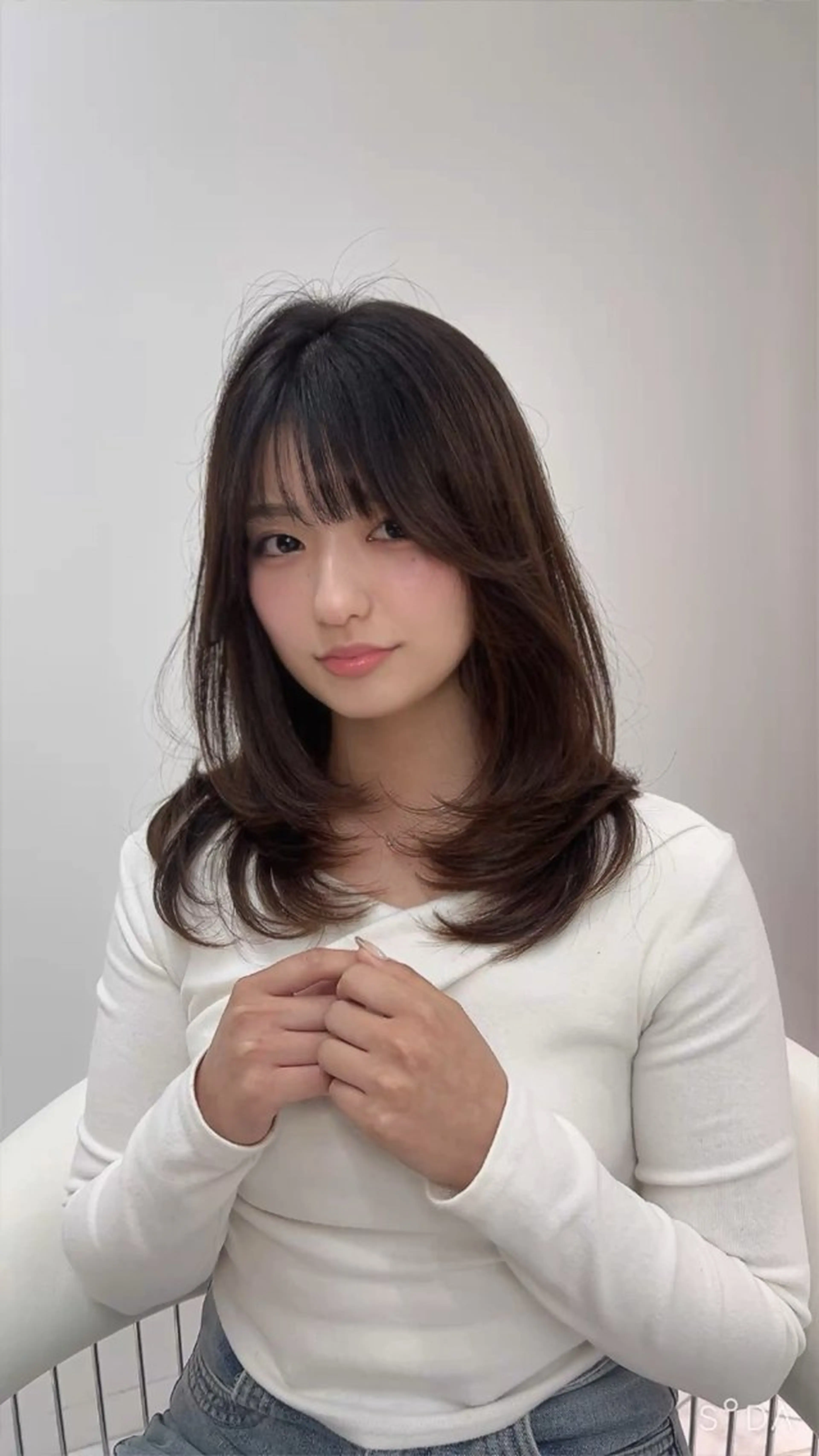 ミディアム カット ヘアカラー トリートメント Shousui Mutsumiのヘアスタイル