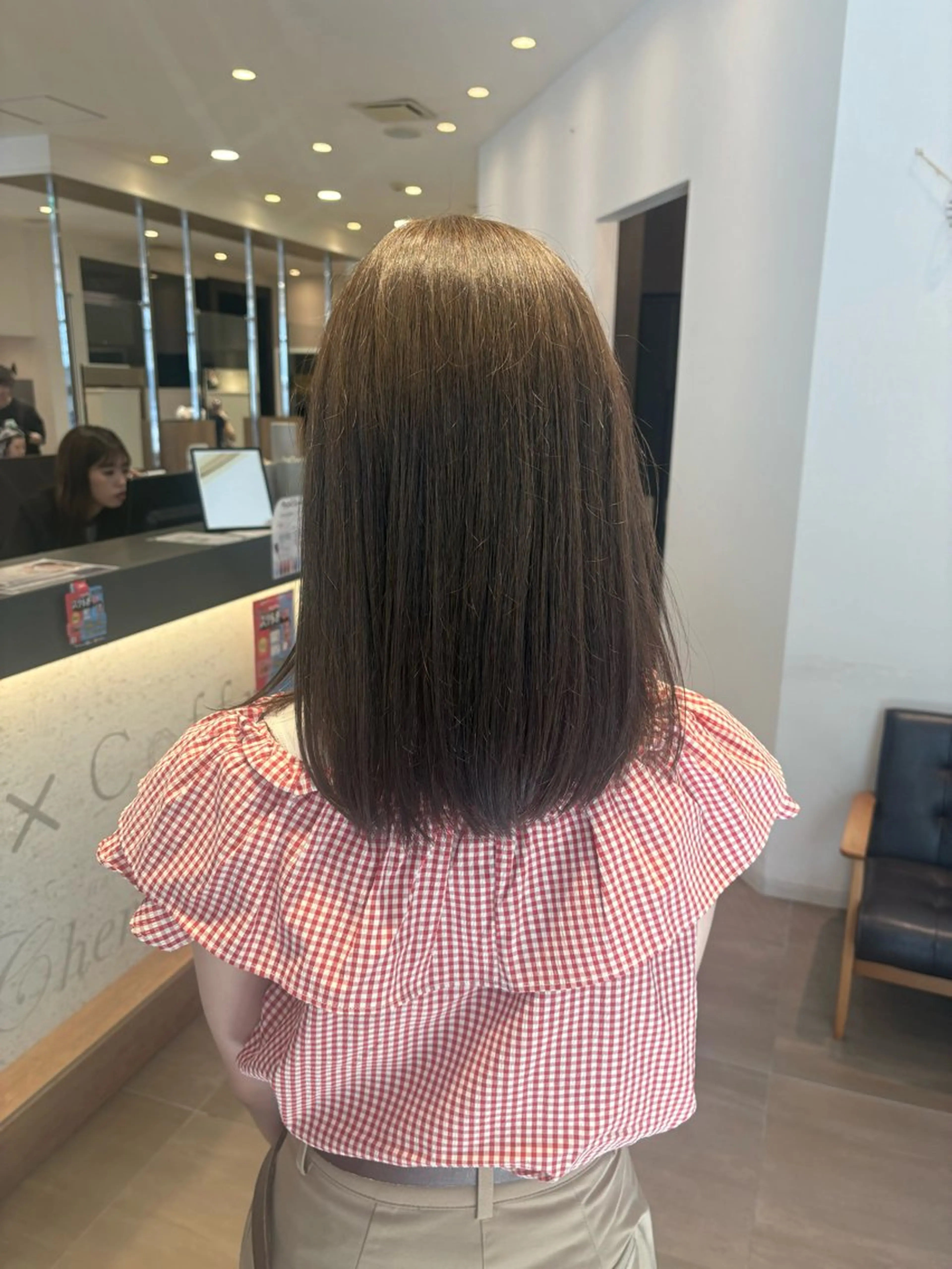 セミロング カラー 透明感カラー ヘアカラー トリートメント まほ/ あべの/braceのヘアスタイル