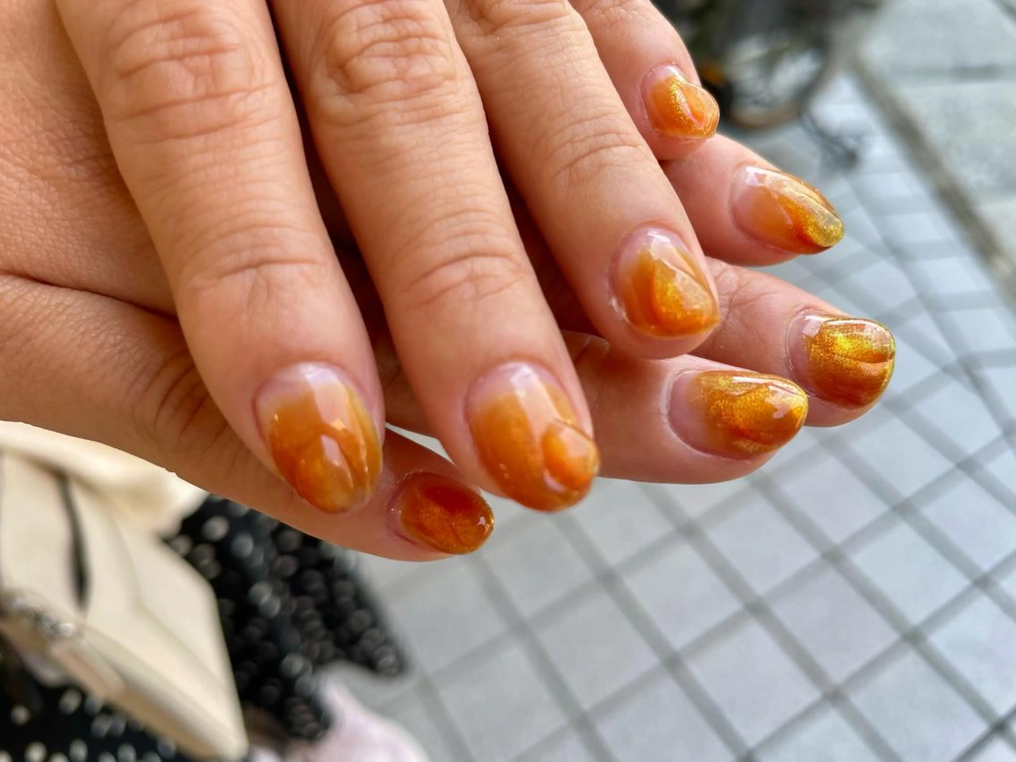 ネイル ニュアンスネイル オレンジ LILN/ NATSUMIのネイルデザイン