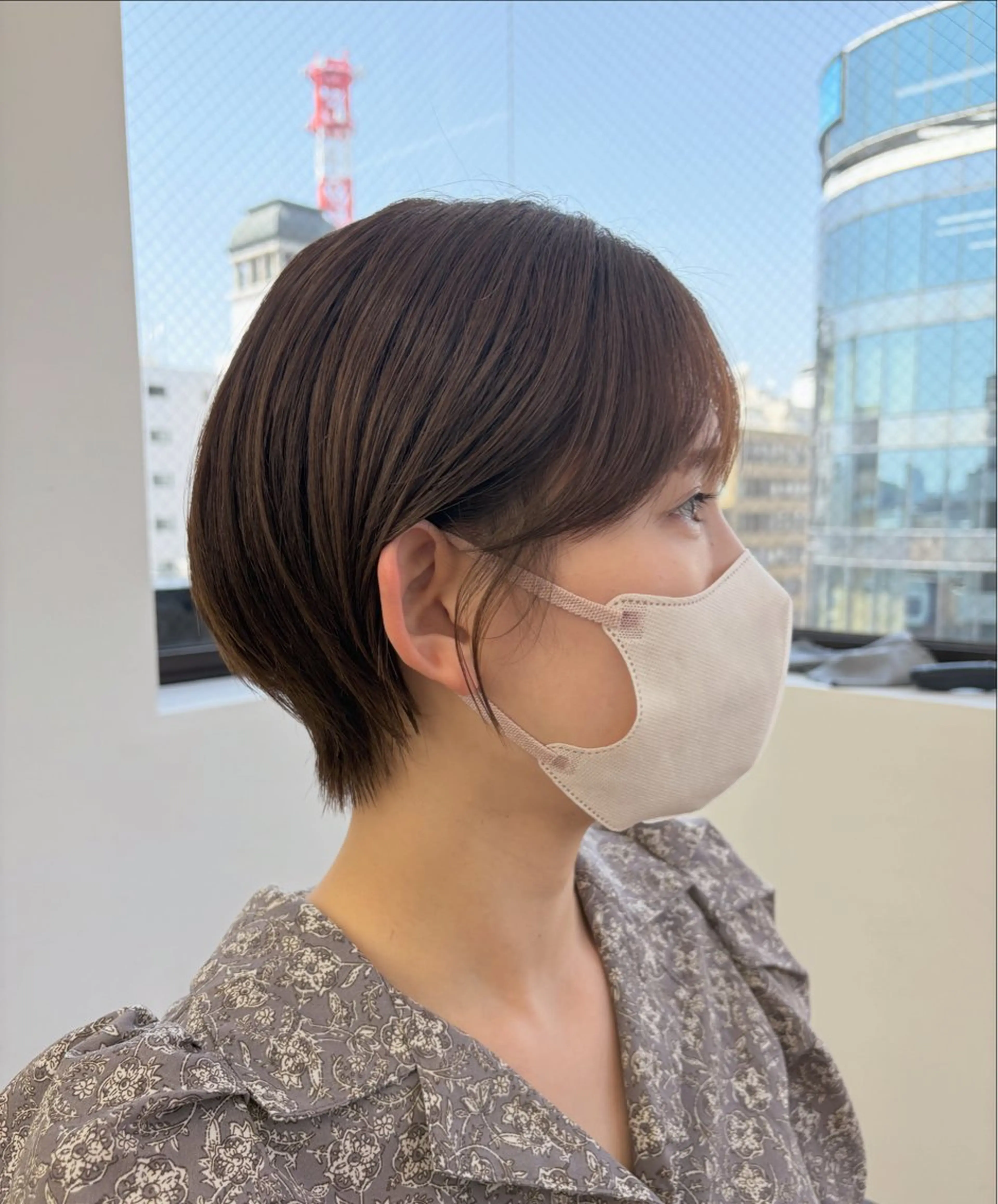 ショート カット ヘアカラー トリートメント オリーブベージュ/シ ョートボブたまき🧡のヘアスタイル