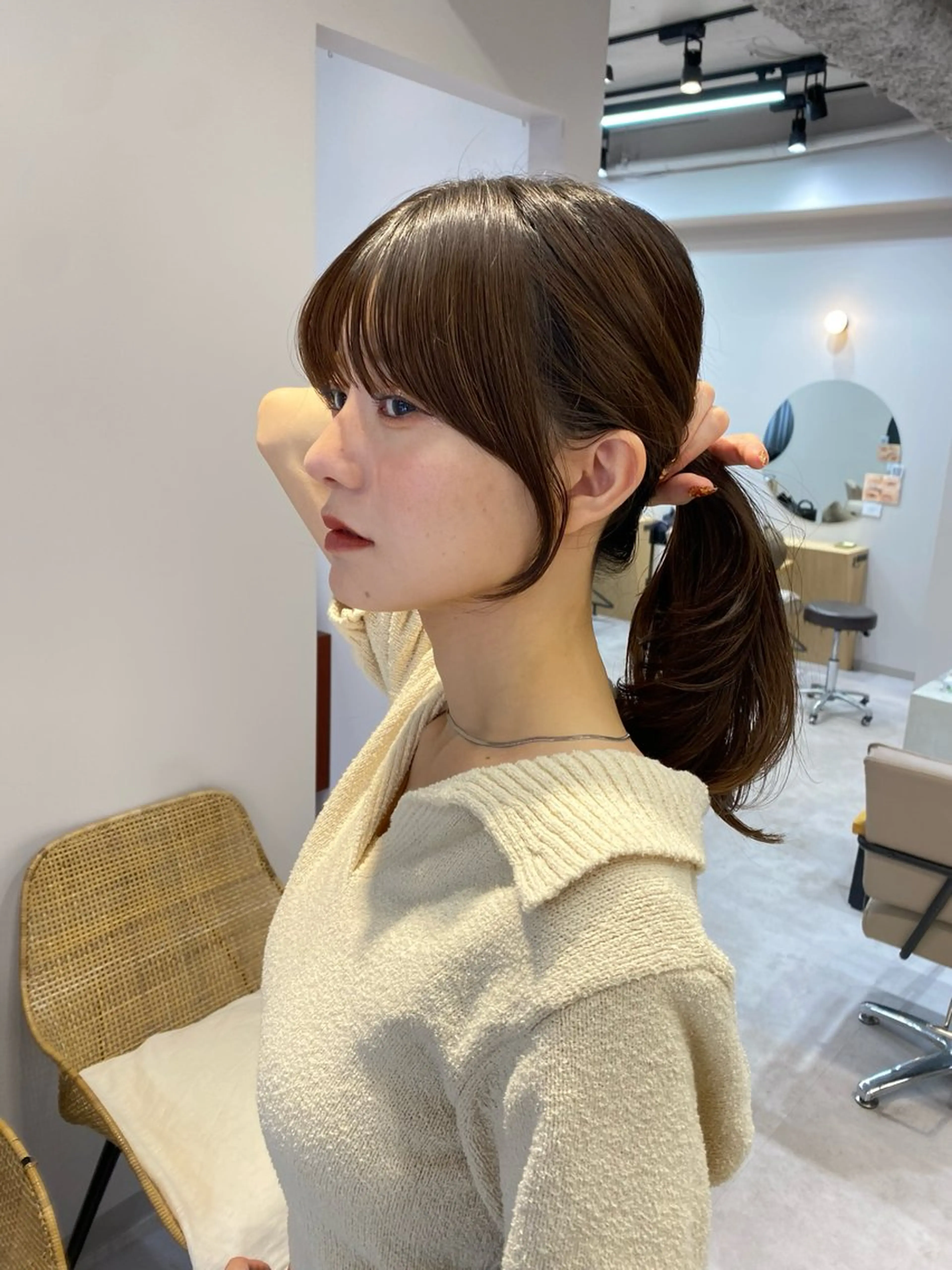 セミロング ヘアアレンジ 顔周りカット 立川🤍韓国ヘア/ レイヤー🇰🇷🖤のヘアスタイル