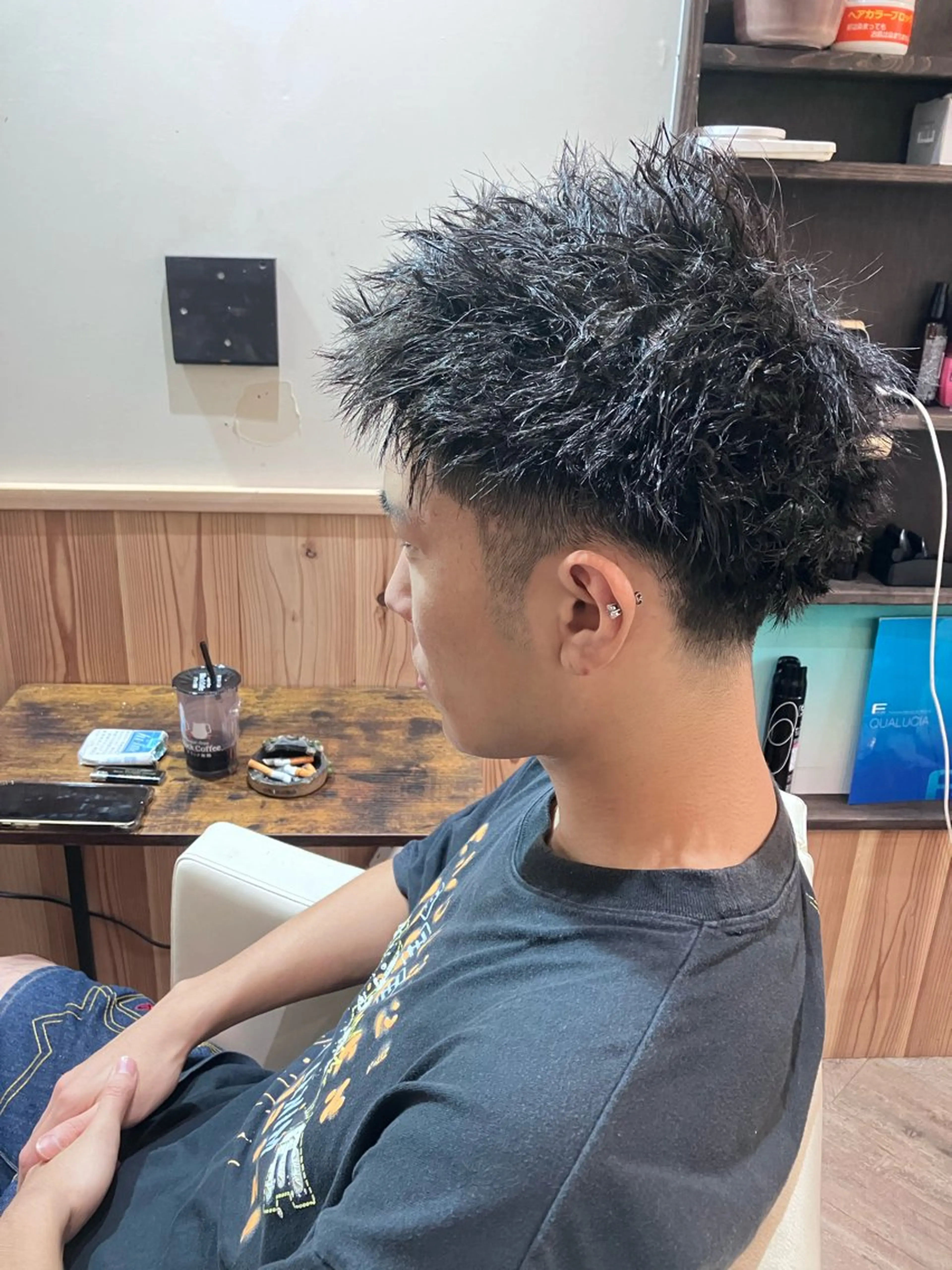 ショート パーマ メンズ カット HAIR BASE ZAWAWA所属・レイヤー/ブリーチ｜ 特殊パーマ/赤澤のヘアスタイル