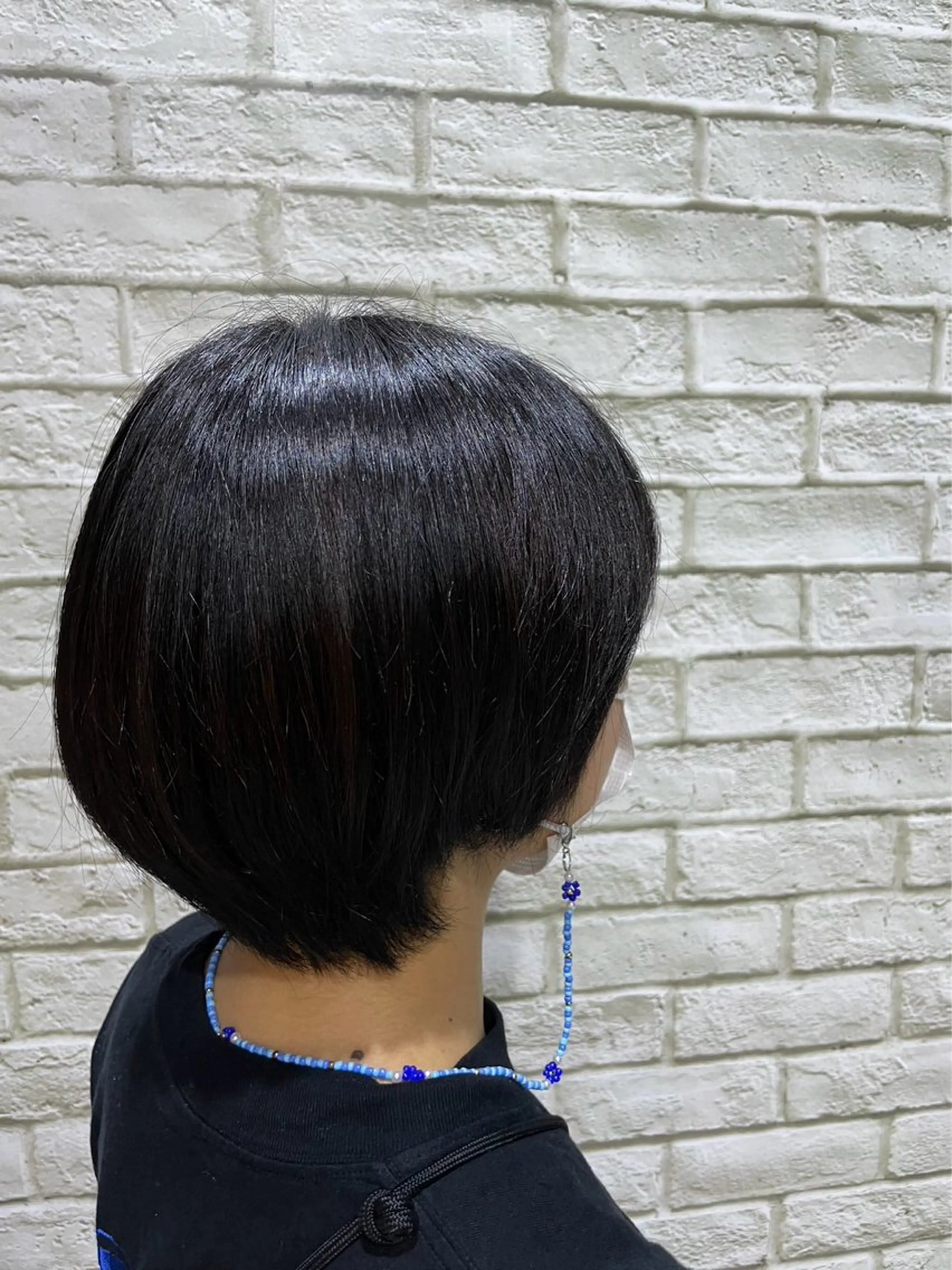 ショート 中村/韓国風レイヤー 縮毛矯正、ハイライトのヘアスタイル