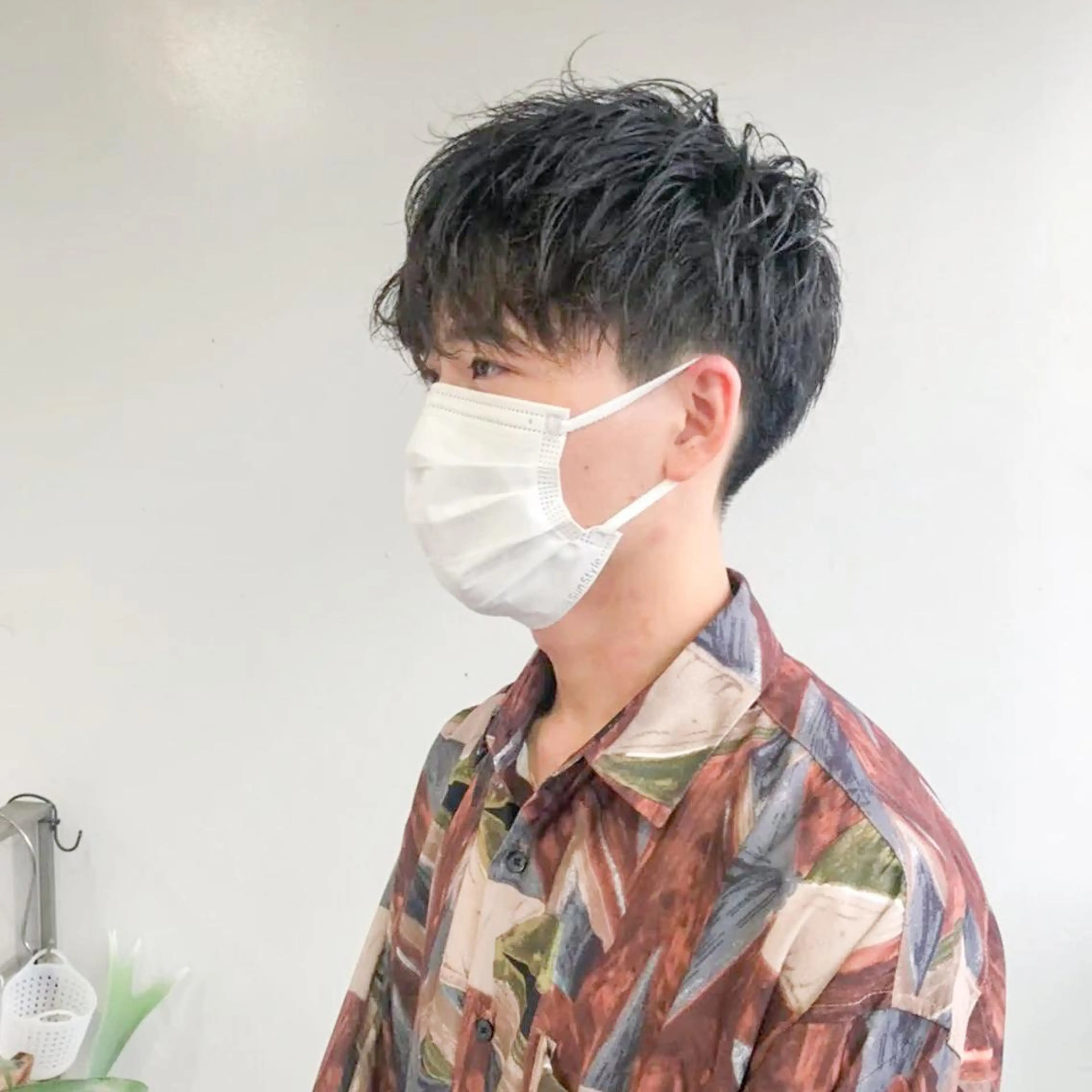 パーマ メンズ オールバック センターパート フェードカット カルマパーマ マッシュ ツイスパ/波巻き対応 メンズ特化　石川愛理のヘアスタイル