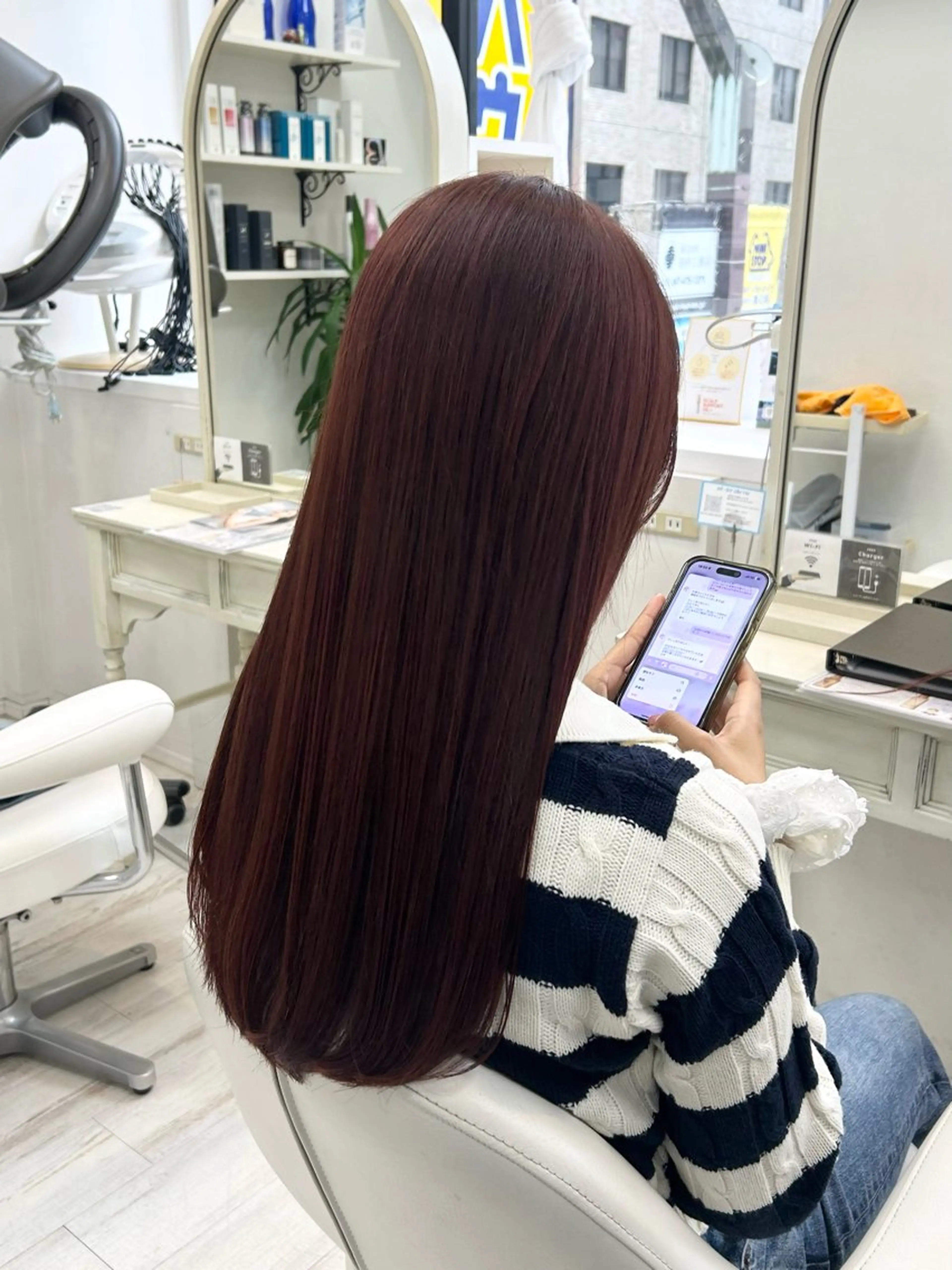 ロング カラー 縮毛矯正 小川 夏花のヘアスタイル