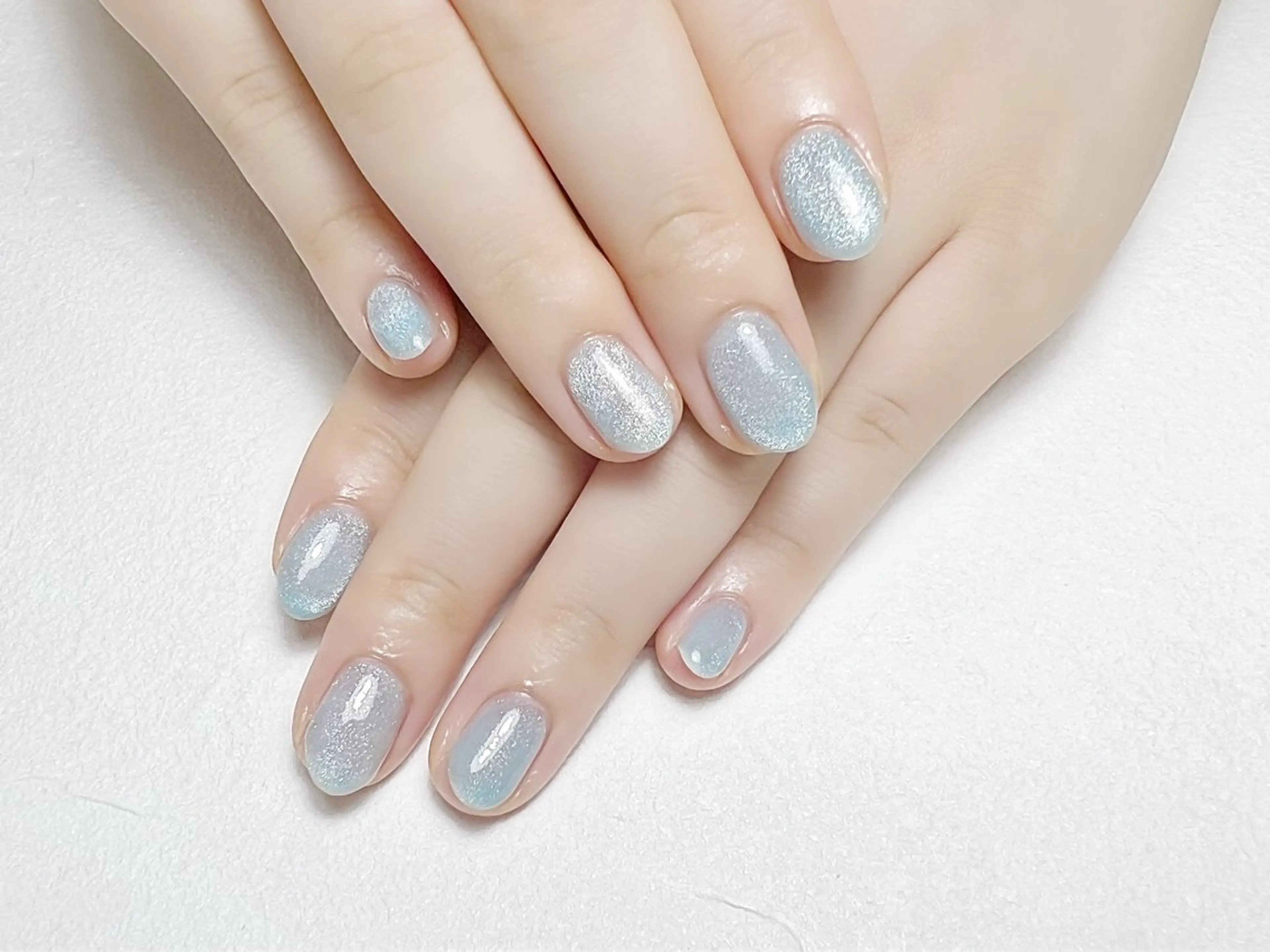 ネイル ブルー ジェルネイル キラキラネイル マグネットネイル ワンカラーネイル rouse nail RISATOのネイルデザイン