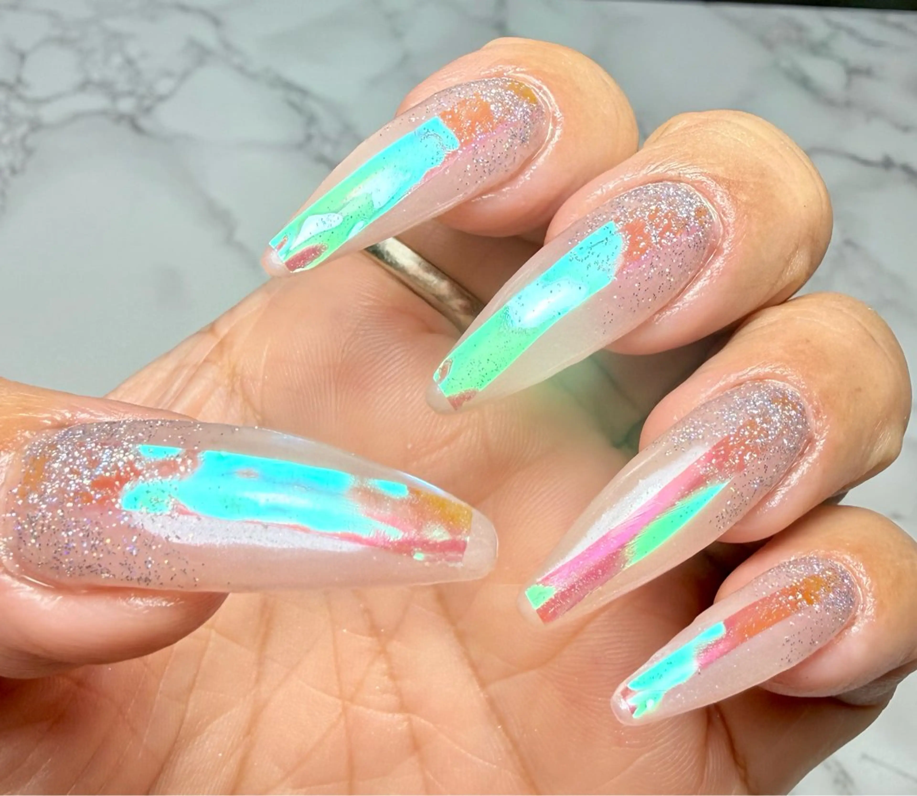 ネイル アートネイル チークネイル フラッシュネイル フラッシュマグ フレンチネイル Mai’s nailのネイルデザイン