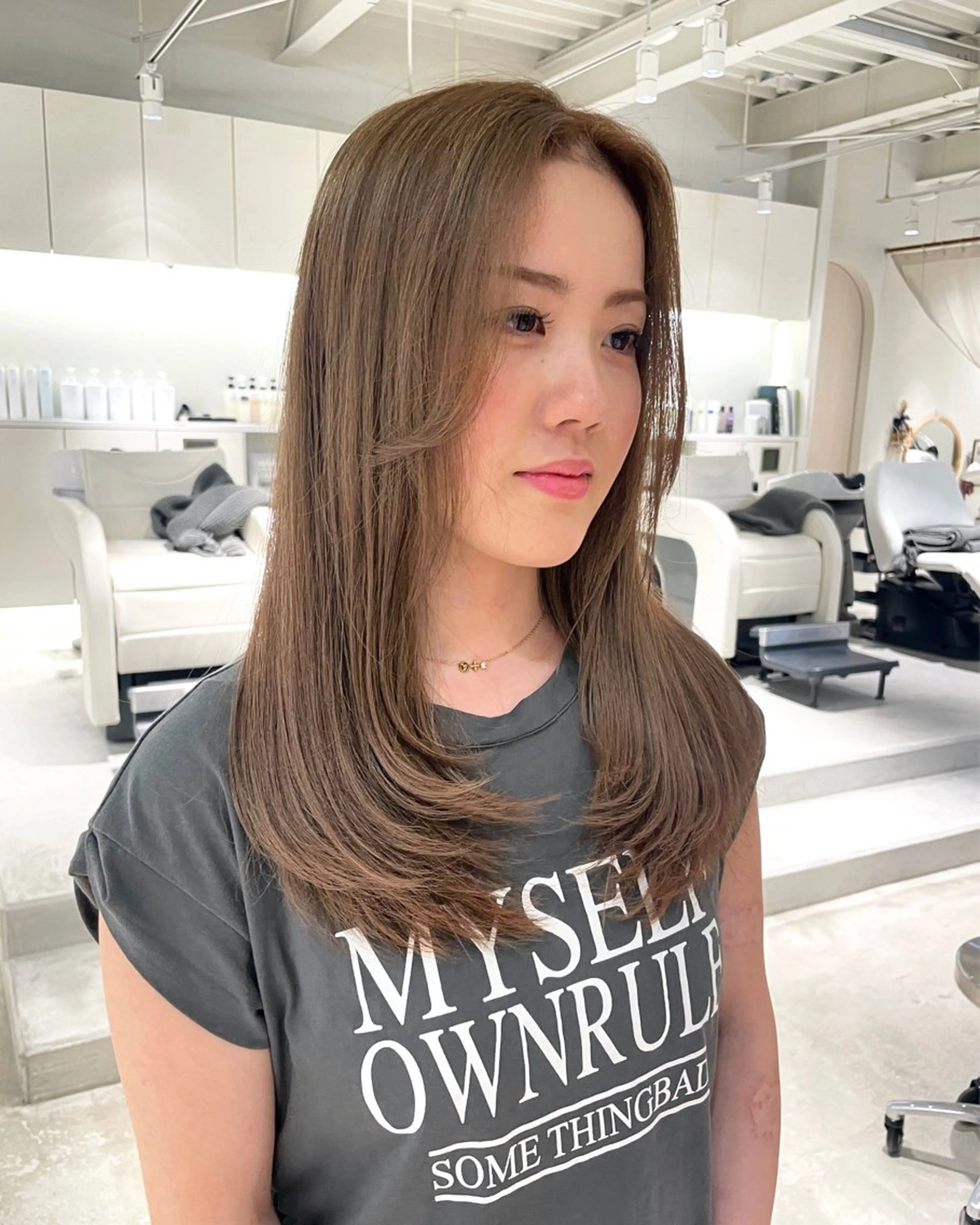 ロング カラー カット 林 千聖のヘアスタイル