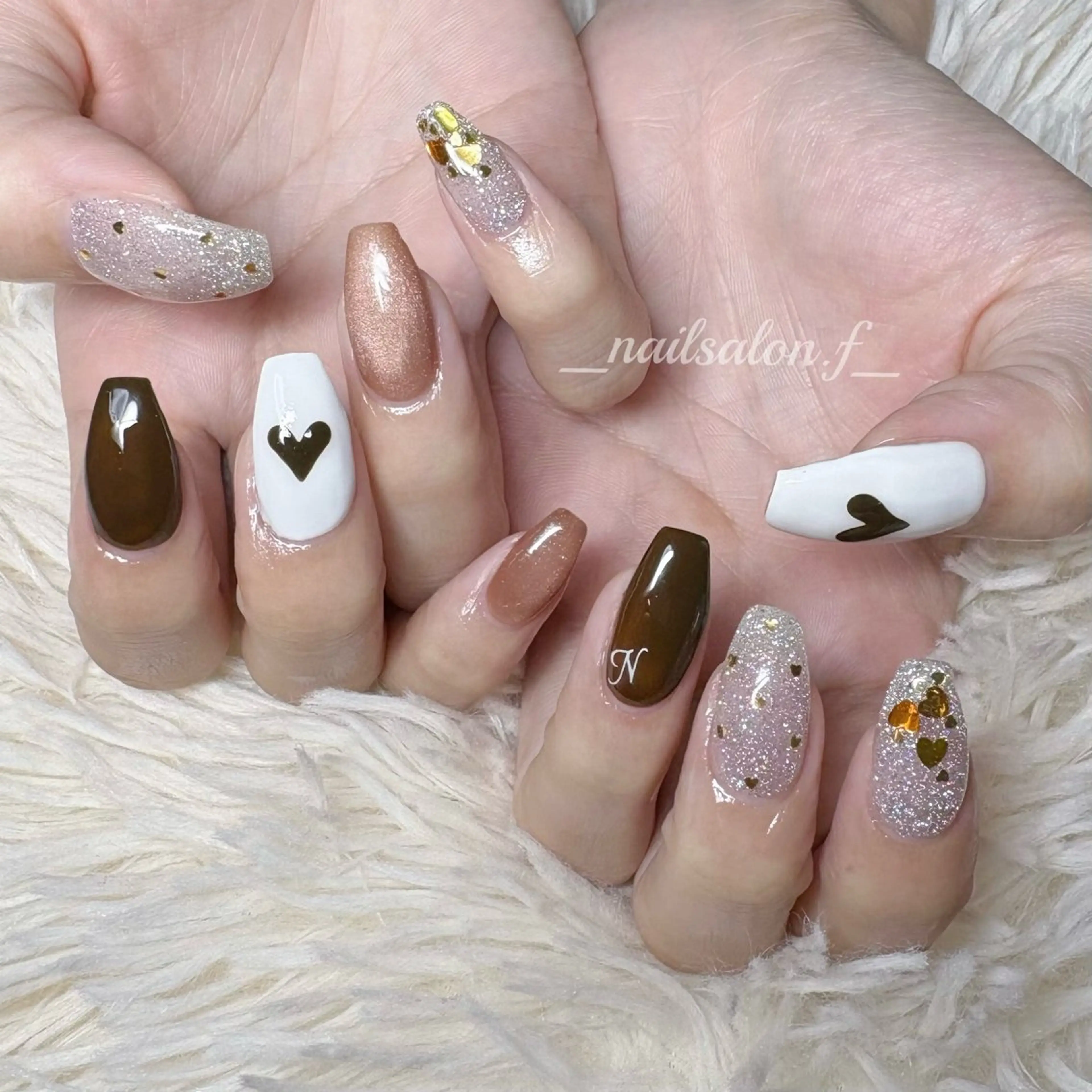 ネイル バレンタイン ハンドネイル Nailsalon Fのネイルデザイン