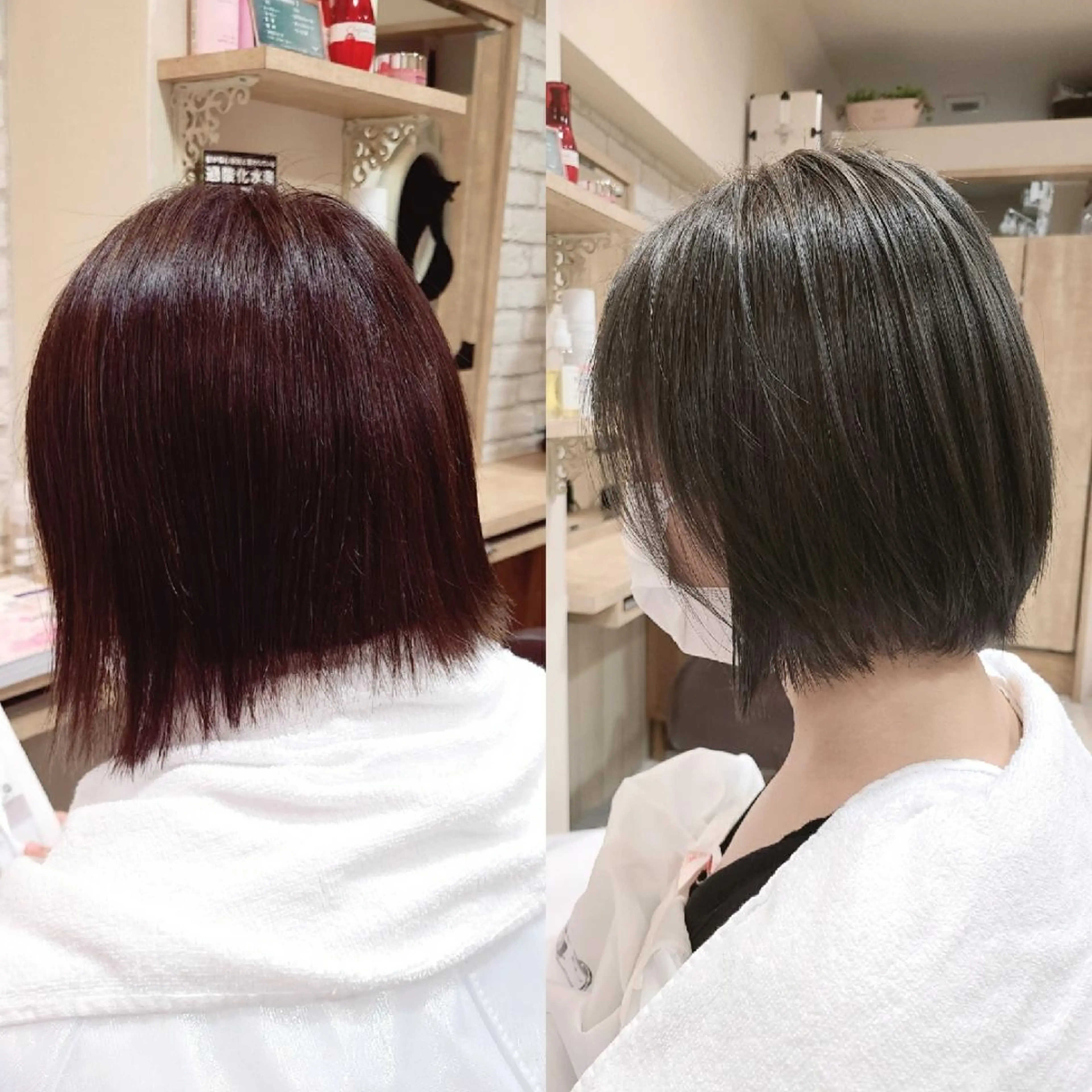 ミディアム カラー ブリーチ ケアブリーチ グレージュ 川崎 敏智のヘアスタイル