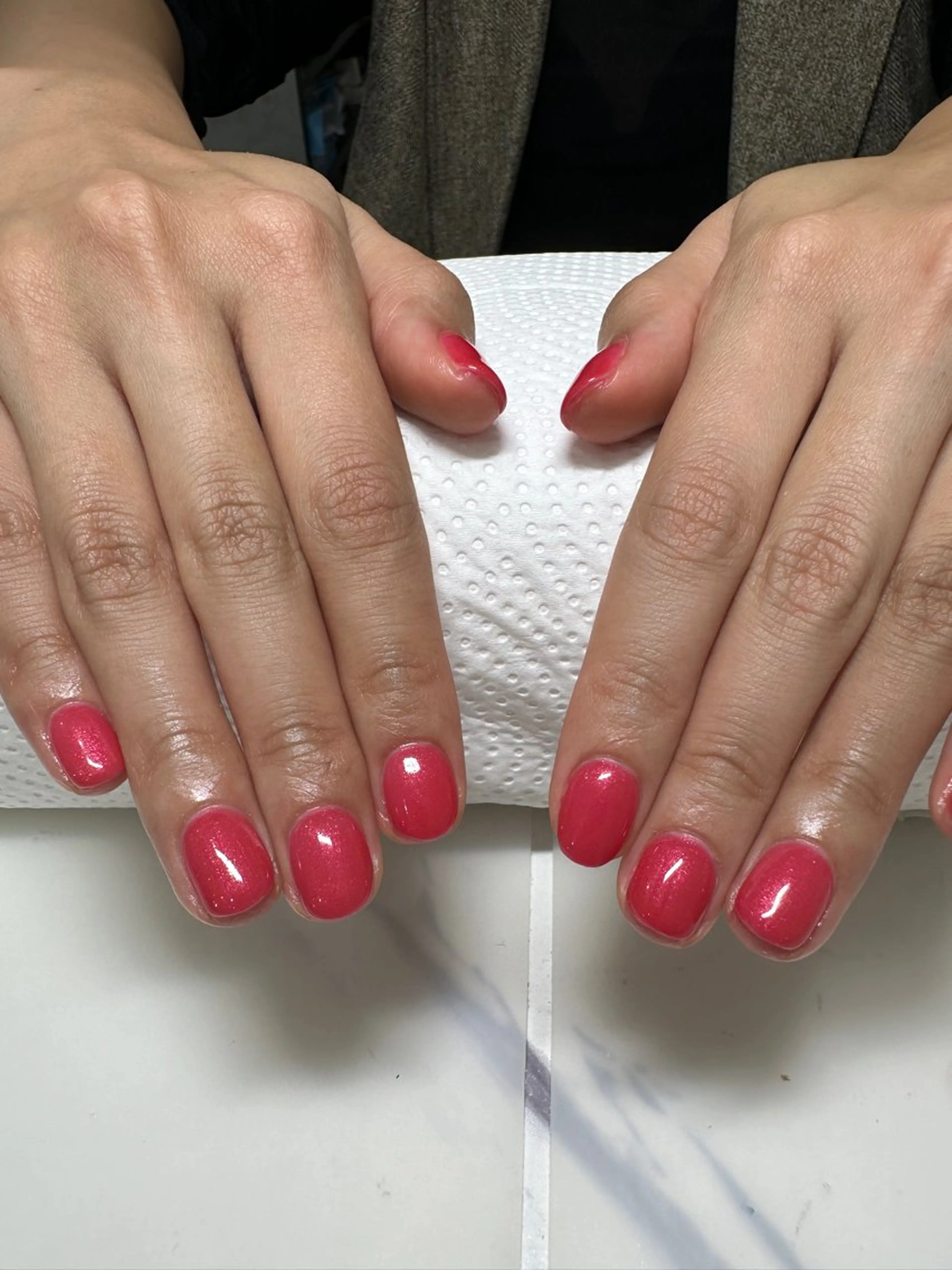 ネイル ワンカラーネイル ピンク ルミエナ銀座 MUKAEDAのネイルデザイン