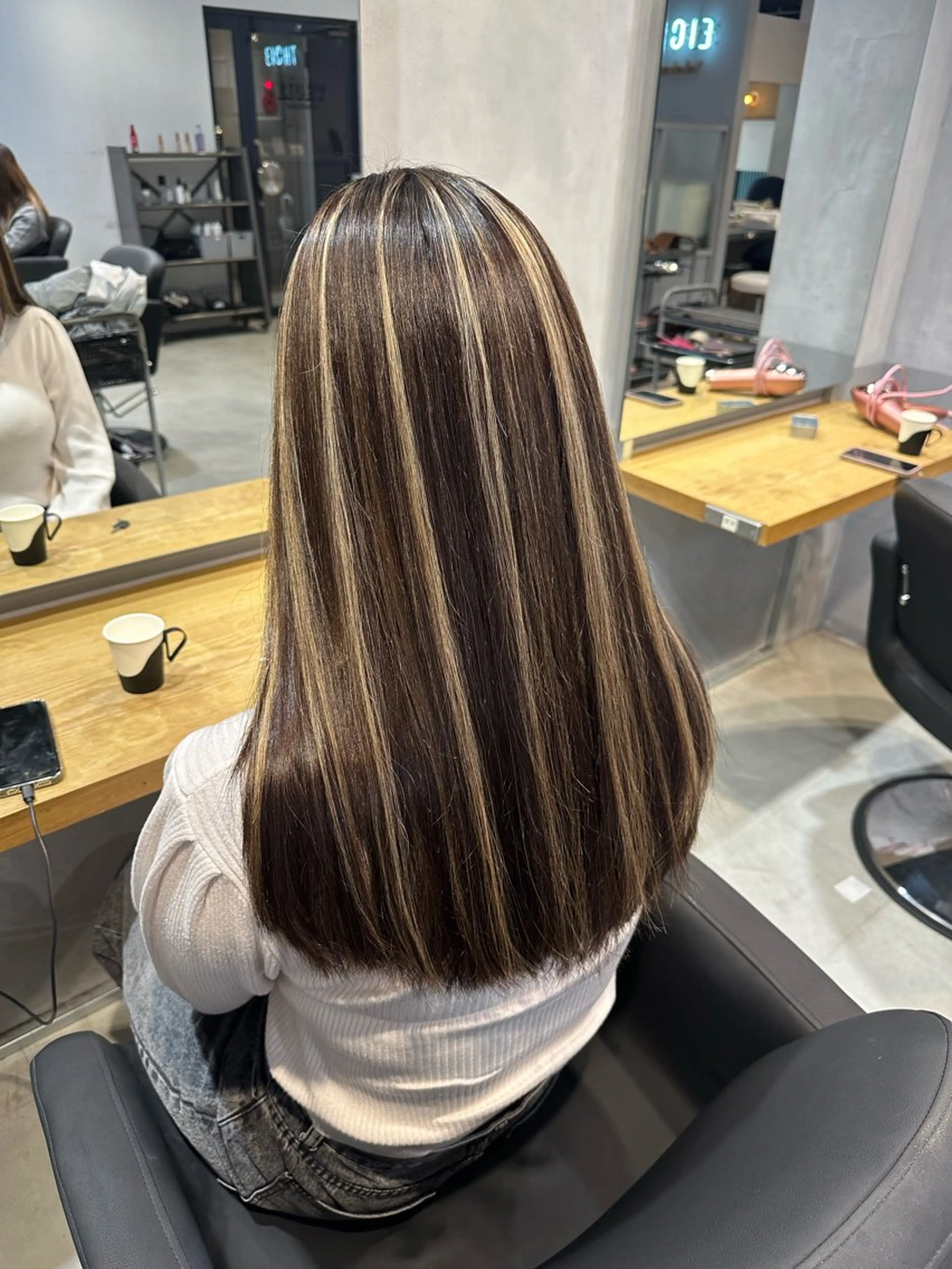 ロング カラー ハイライトカラー ハイライト ヘアカラー トリートメント 💖ハイライト/ハイ トーン💖MIKIのヘアスタイル