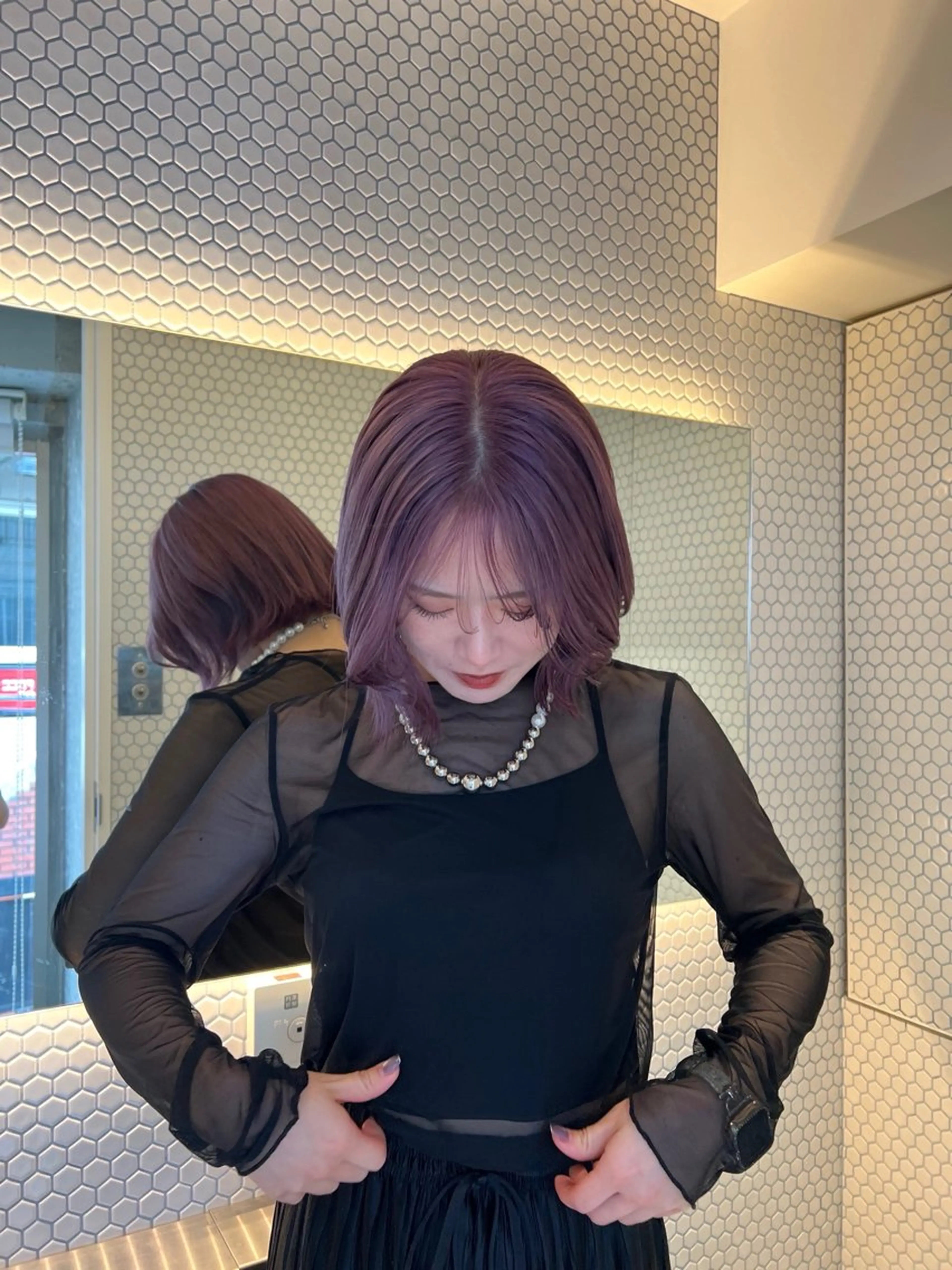 ミディアム ヘアカラー cinq所属・ハイトーン/ラベンダ ー/ yuina🪄のヘアスタイル