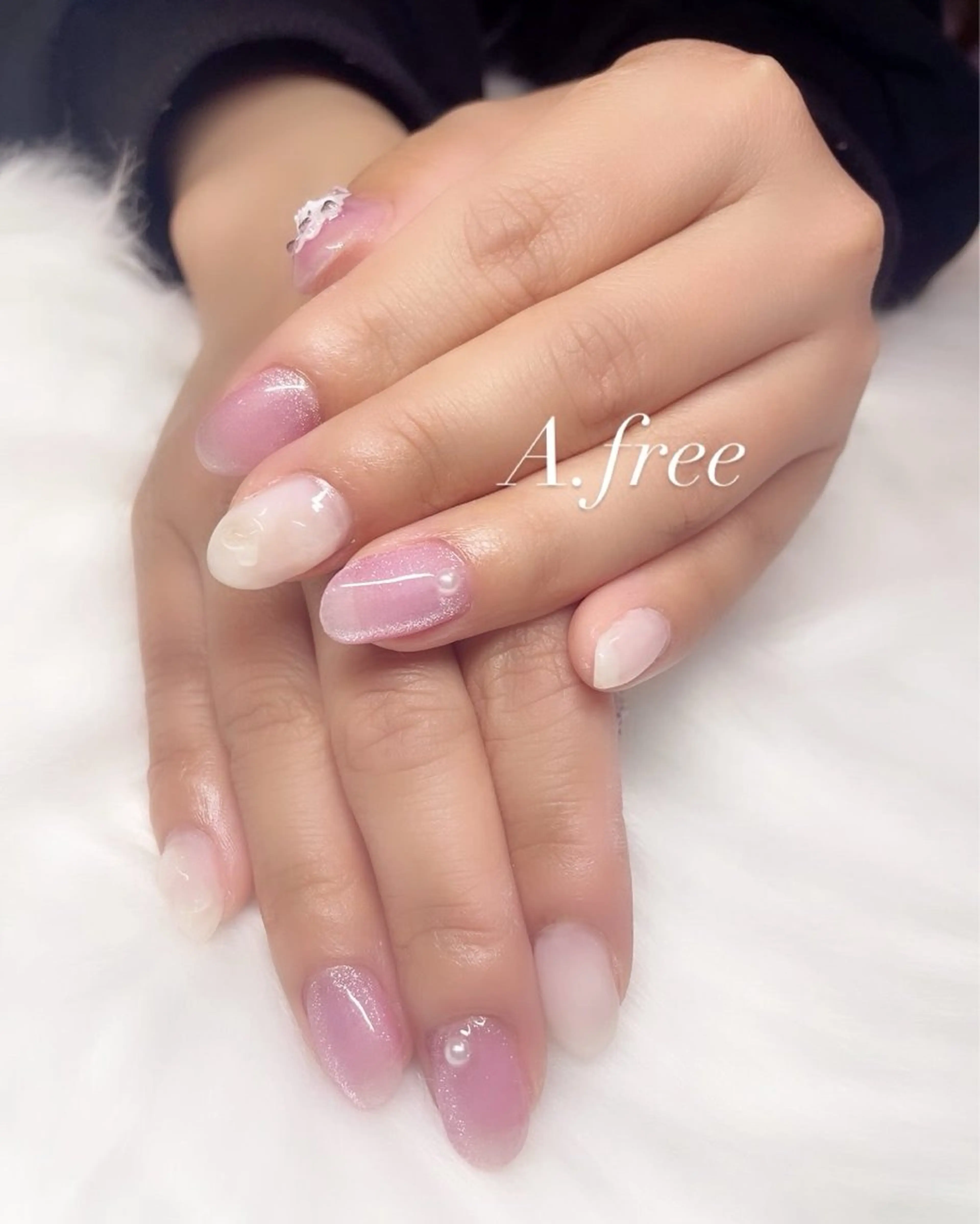 ネイル クリアネイル ハート A.free✧*｡ アレルギー対応✧*｡のネイルデザイン